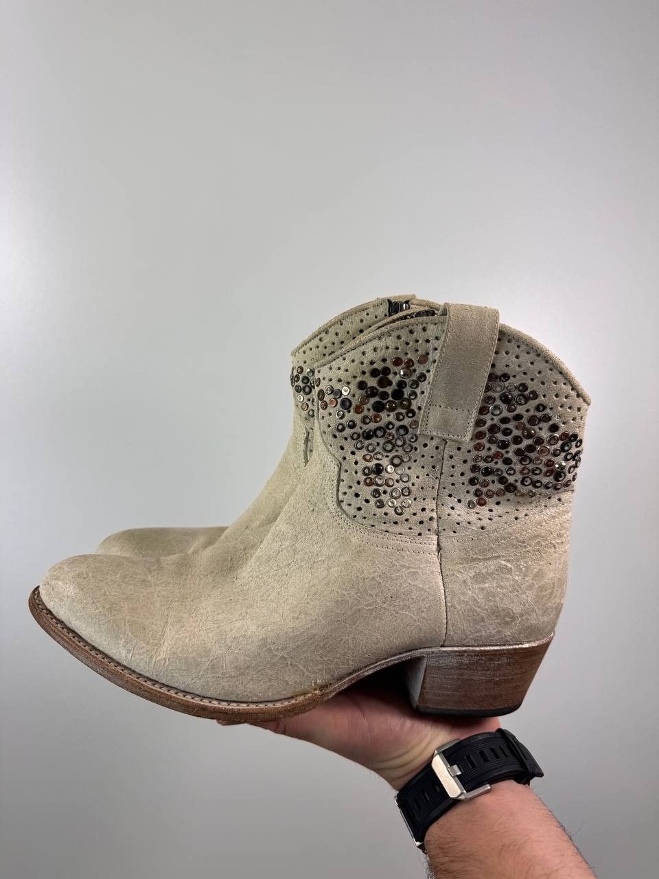 Sendra Sendra 4721API Western Cowboy Boots Suede Hand Made Size 41 Size US 8 / IT 38 - 2 Thumbnail