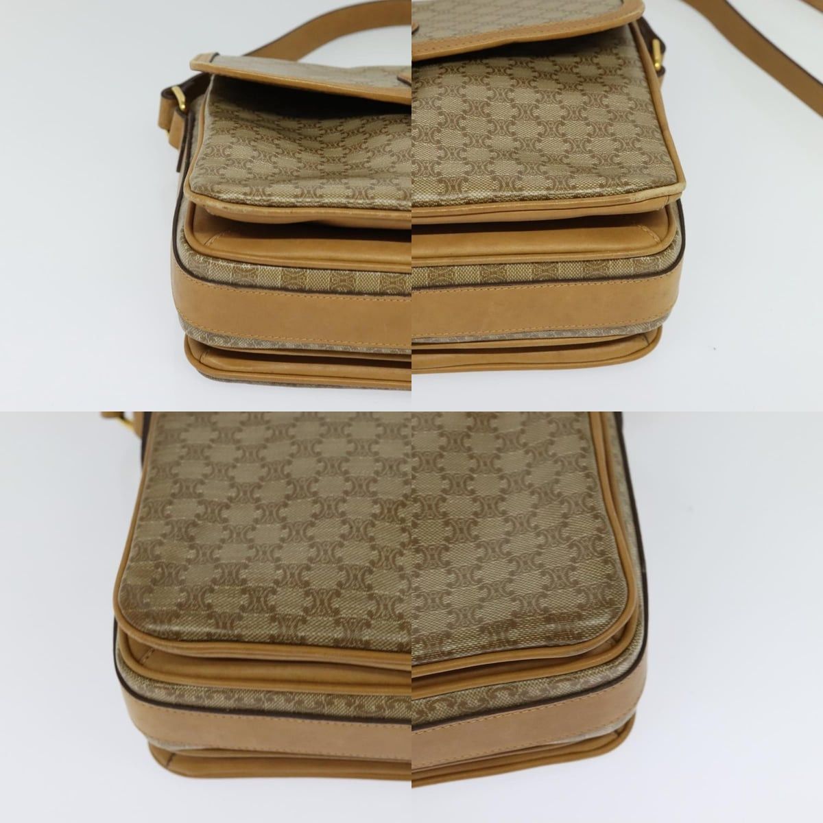 Celine CELINE Macadam Canvas Shoulder Bag Pvc Brown Gold Size ONE SIZE - 10 Thumbnail