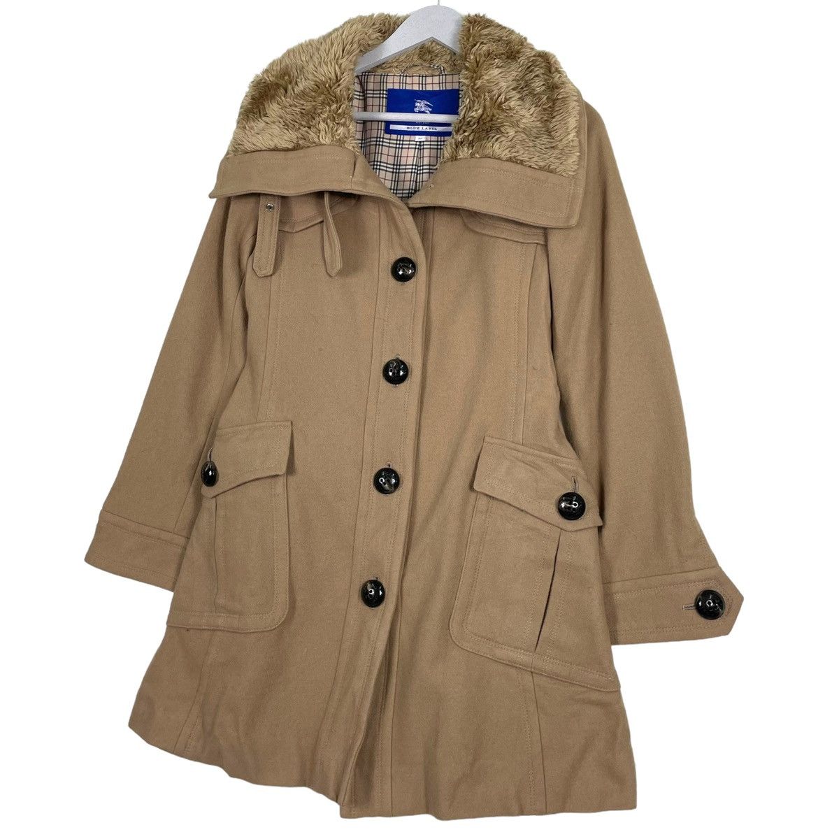 Burberry 💥BURBERRY FUR NECK WINTER WOOL JACKET Size M / US 6-8 / IT 42-44 - 2 Thumbnail