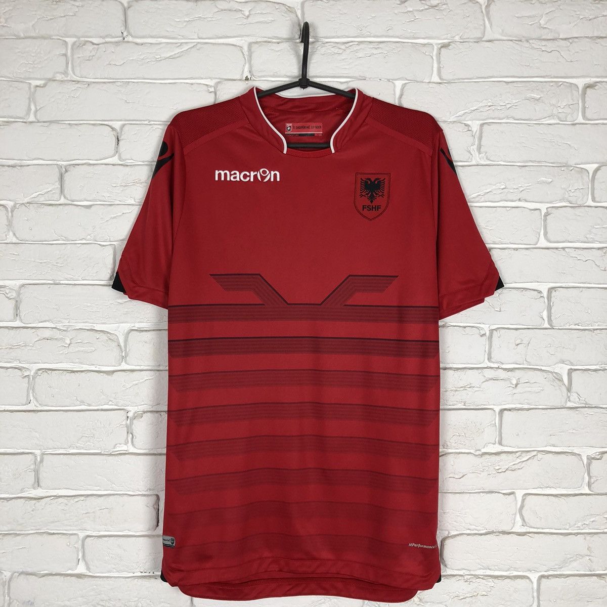 Macron × Vintage Albania national team 2016 2017 home soccer jersey Size US L / EU 52-54 / 3 - 1 Thumbnail