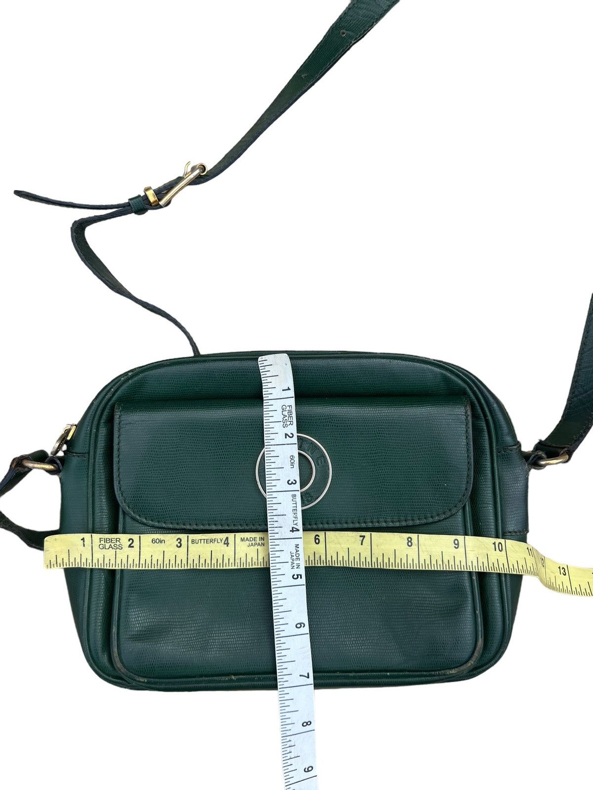 Celine × Leather Vintage CELINE Distress Patina Green Leather Bag riri Zipper Size ONE SIZE - 25 Thumbnail