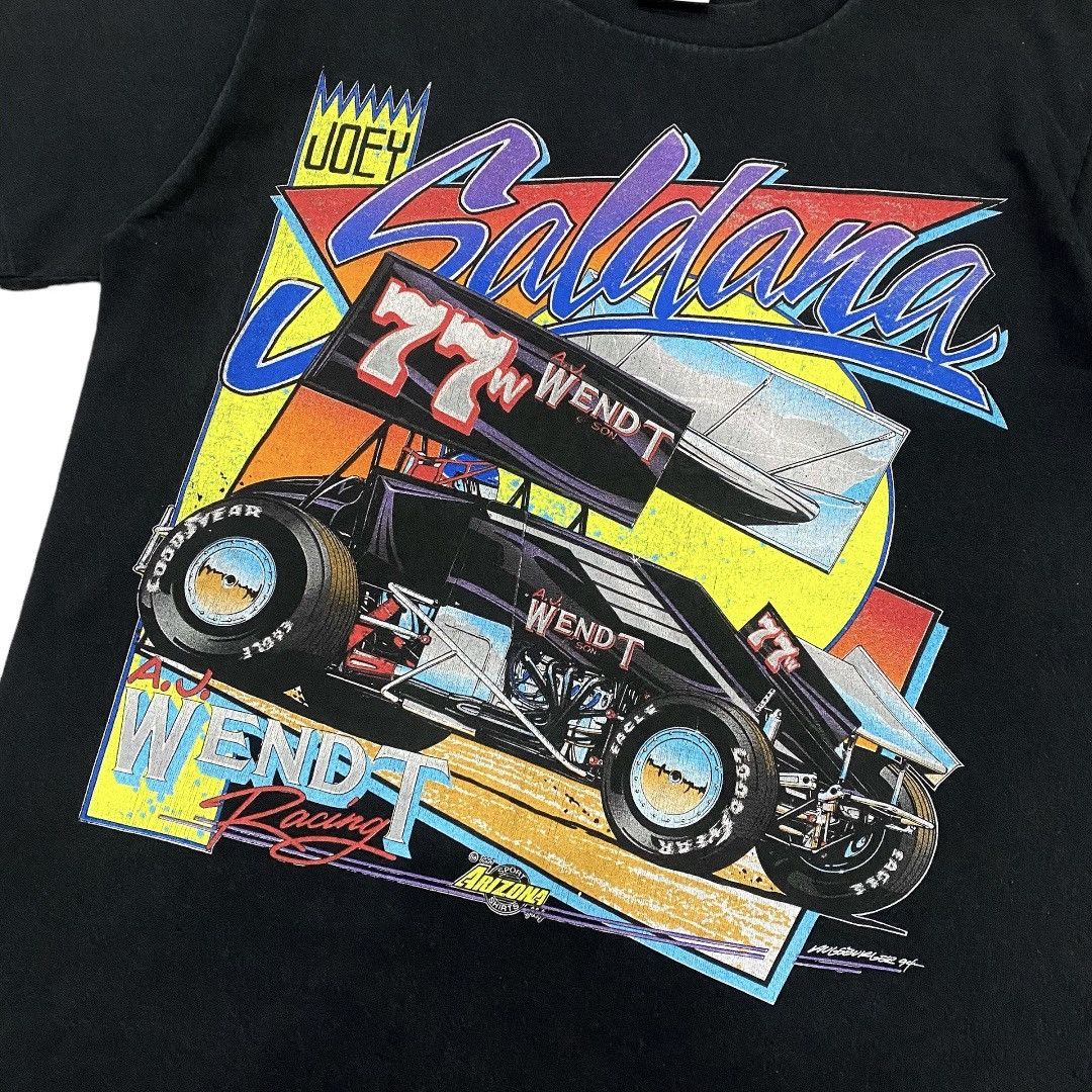 All Sport Vintage 90s Joey Saldana Wendt Racing Nascar Tshirt Size US L / EU 52-54 / 3 - 6 Thumbnail