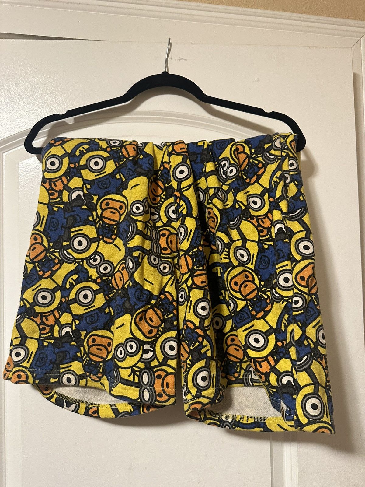 image of Bape X Despicable Me 3 Milo Minions Sweat Shorts in Yellow, Men's (Size 36)