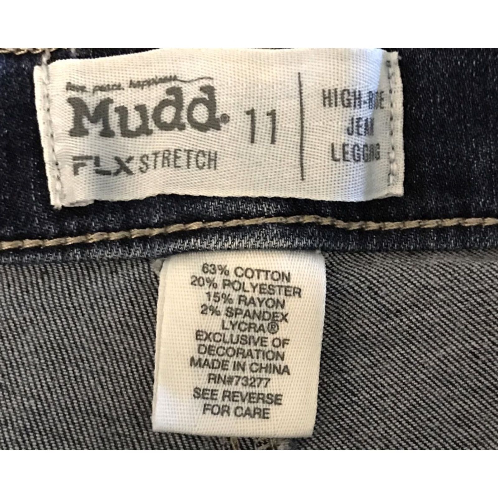Vintage Mudd Skinny Jeans High-Rise Legging Raw Hem FLX Stretch Blue 1184 Size 32" / US 10 / IT 46 - 5 Thumbnail