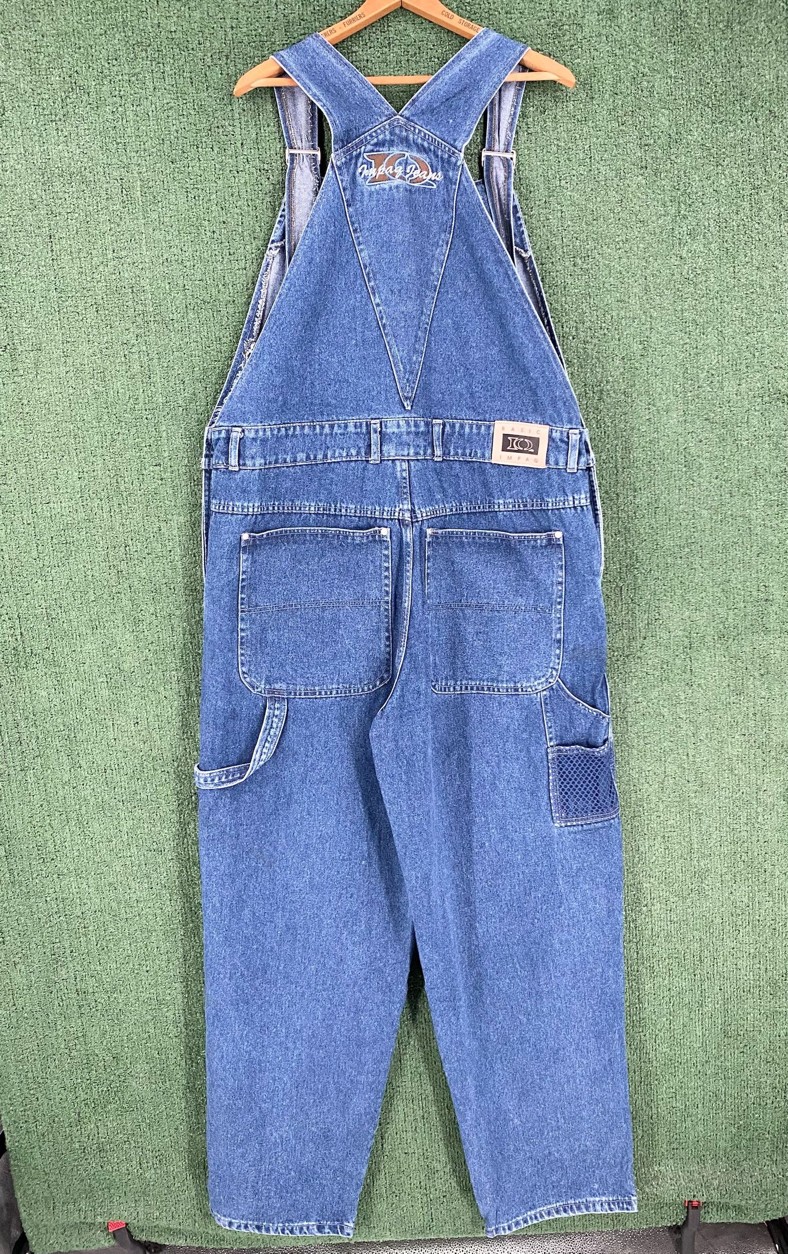 Vintage NEW VTG Y2K Impaq IQ Carpenter Baggy Denim Overalls XL Size US 41 - 7 Thumbnail