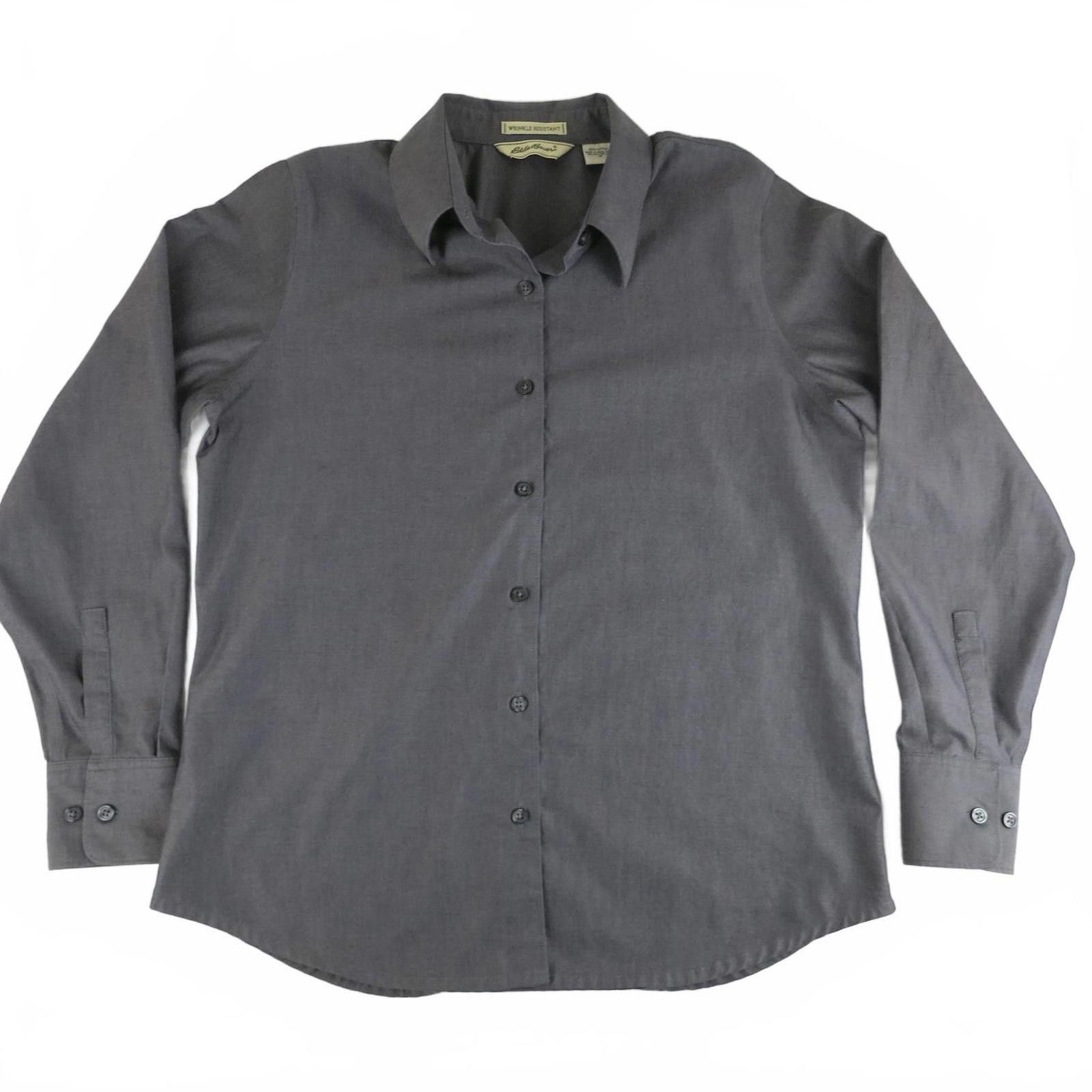Eddie Bauer Eddie Bauer Wrinkle Resistant Gray Button-Up Shirt Women's M Size M / US 6-8 / IT 42-44 - 1 Thumbnail