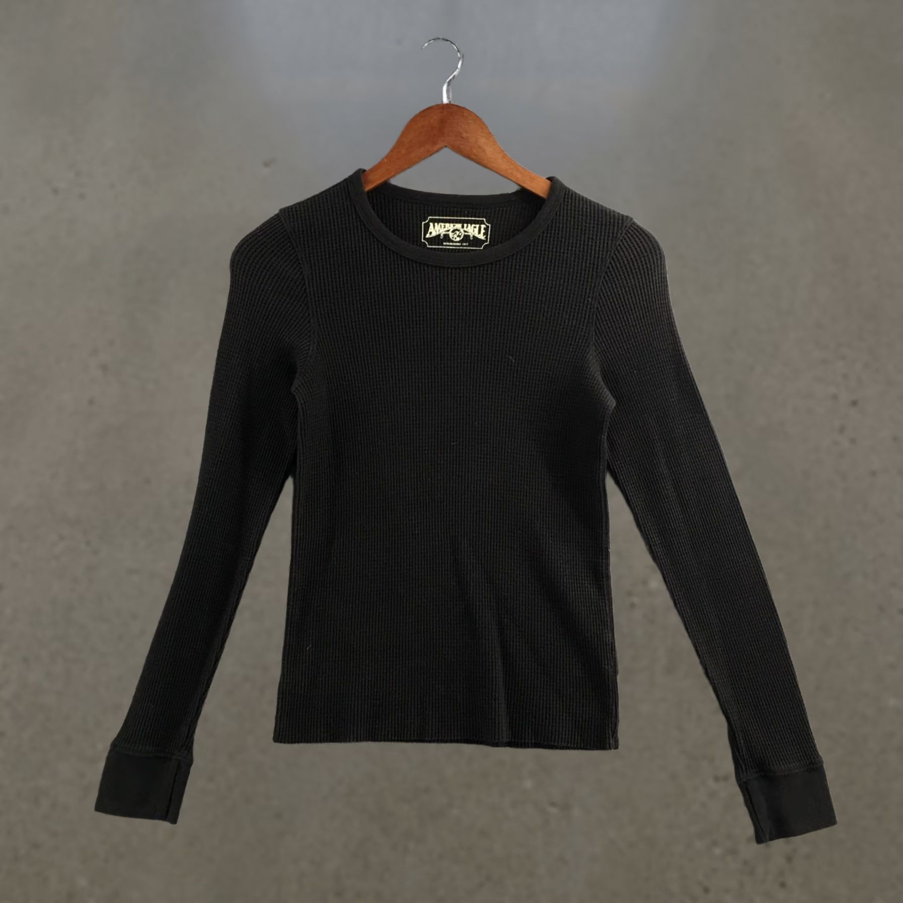 American Eagle Outfitters American Eagle Outfitters Sweater Womens S Black Cotton Blend Knit Crew Neck Long Sleeve Pullover Size S / US 4 / IT 40 - 1 Thumbnail
