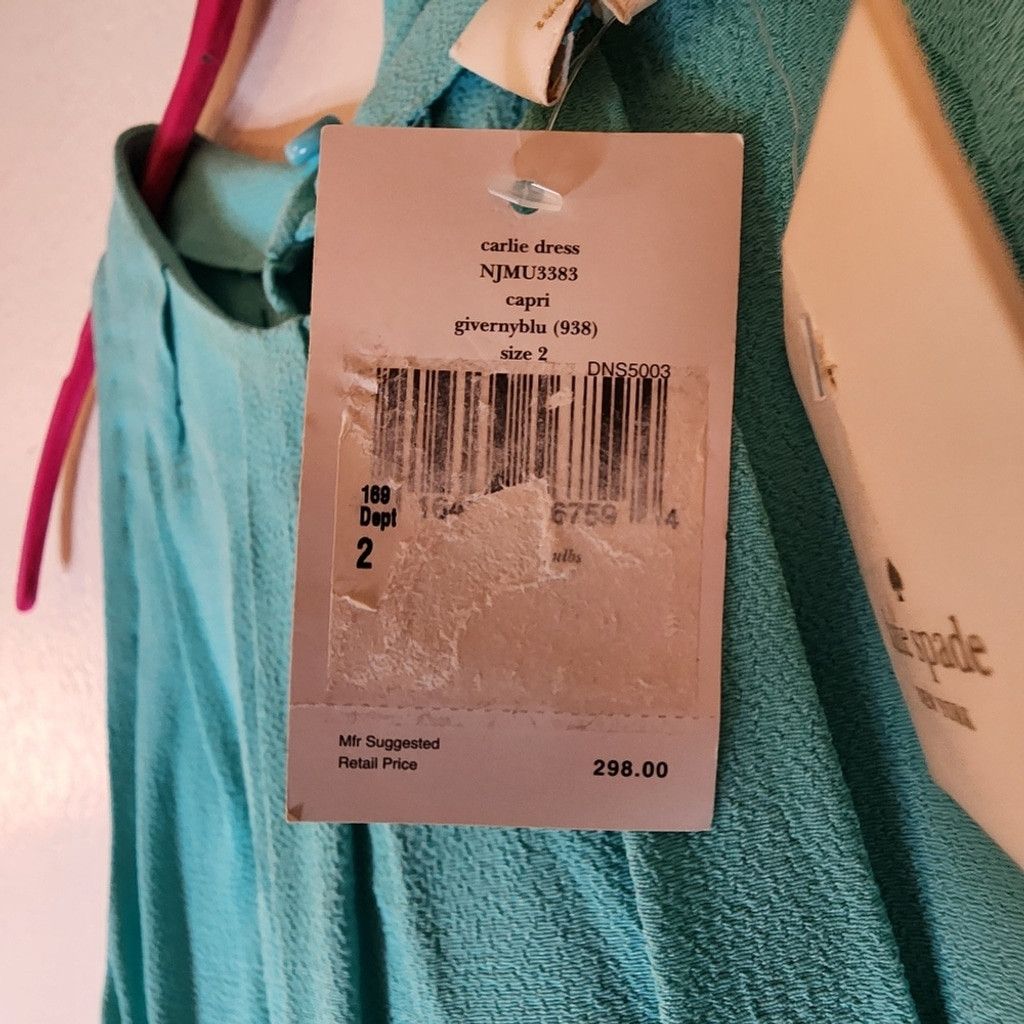 Kate Spade NWT Aqua Blue Kate Spade Dress Size XS / US 0-2 / IT 36-38 - 5 Thumbnail
