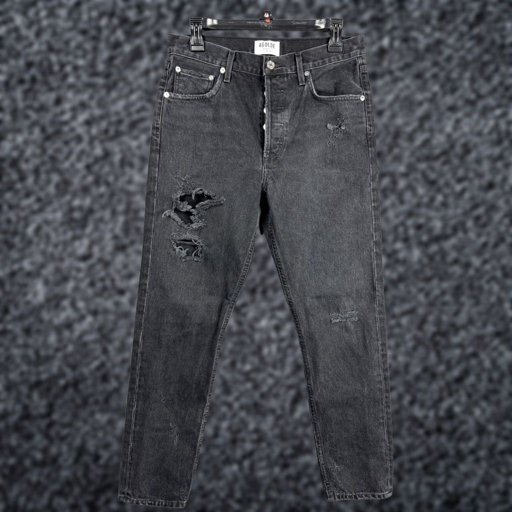 Agolde VINTAGE Agolde Jeans Women 28 Distressed Black 90s Pinch High Rise Straight Size 28" / US 6 / IT 42 - 1 Thumbnail