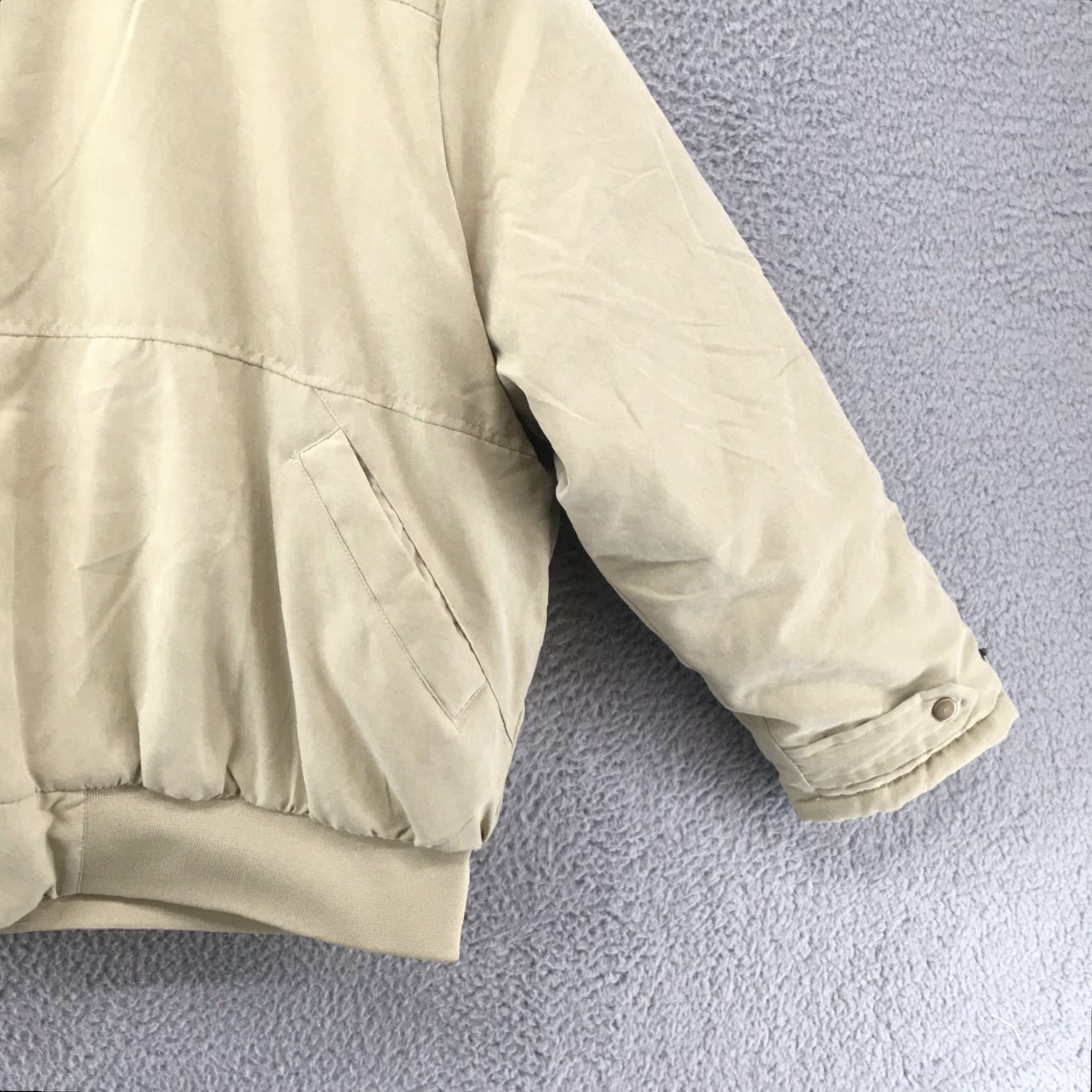 PrettyLittleThing Pretty Little Thing Cropped Bomber Jacket Womens Small Beige Zip Up Long Sleeve Size S / US 4 / IT 40 - 3 Thumbnail