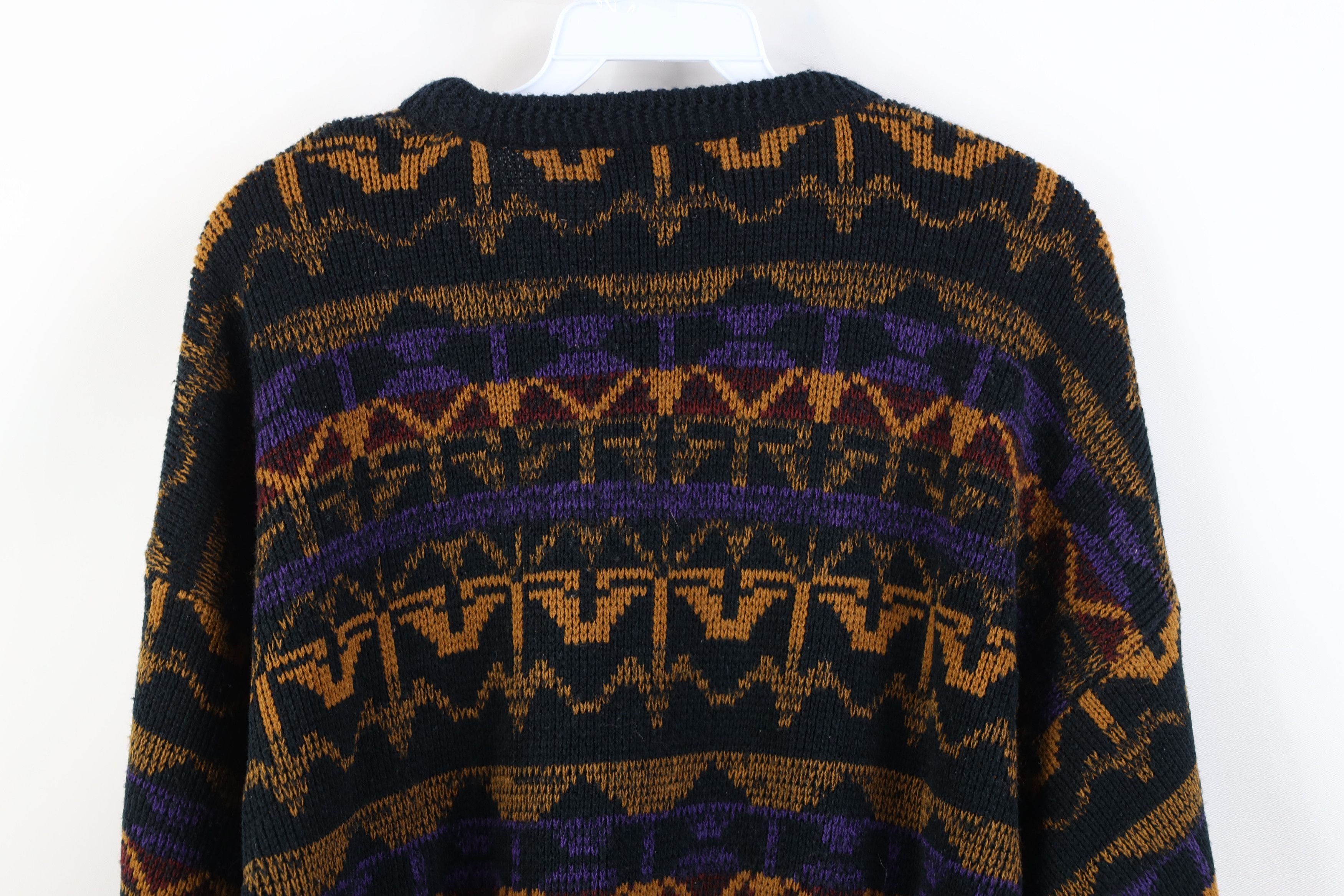 Vintage Vintage 90s Streetwear Geometric Knit Crewneck Sweater Size M / US 6-8 / IT 42-44 - 10 Thumbnail