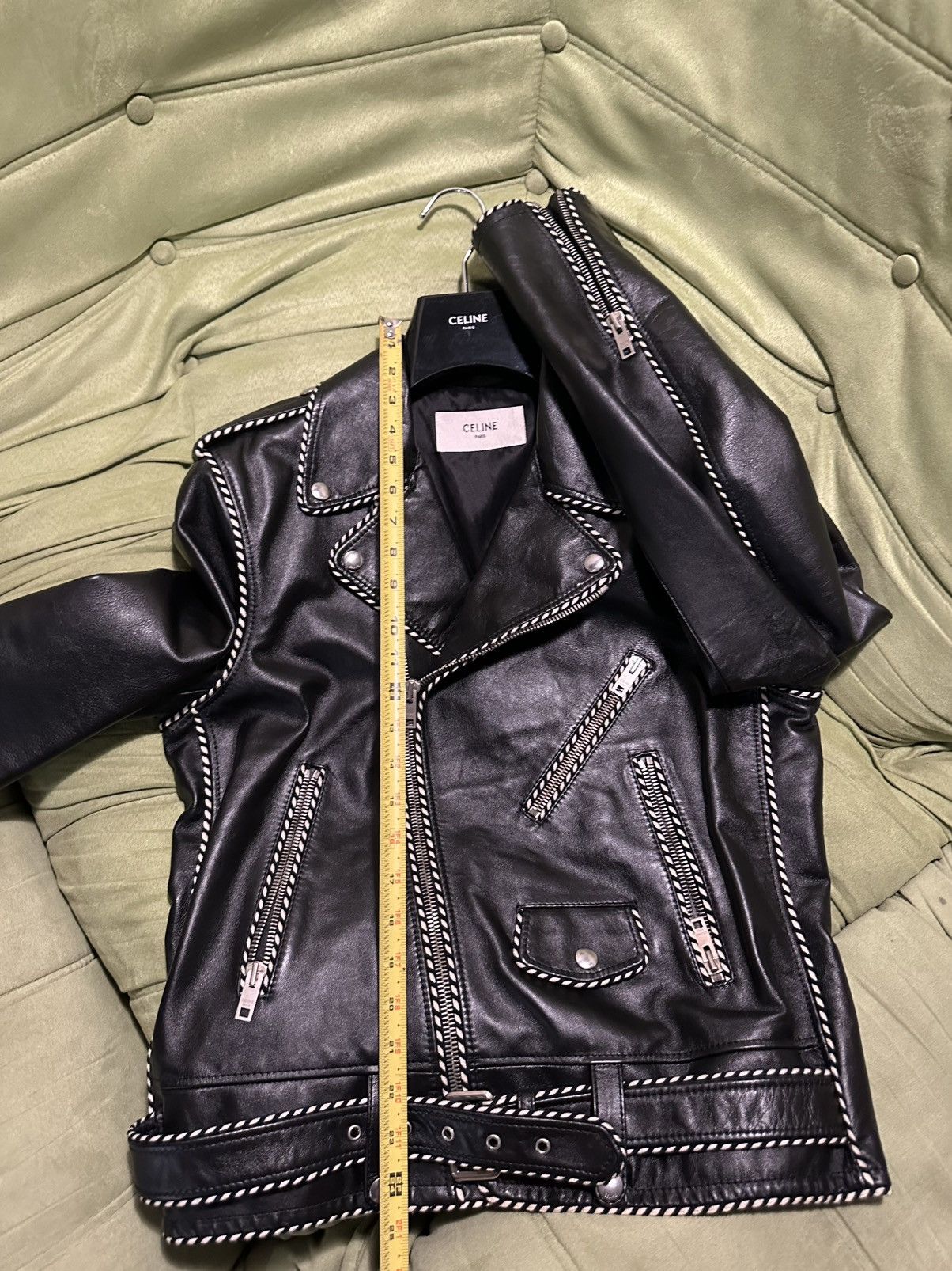 Celine × Hedi Slimane FW19 Braided Piping Calfskin Leather Jacket 48 Size US M / EU 48-50 / 2 - 10 Thumbnail
