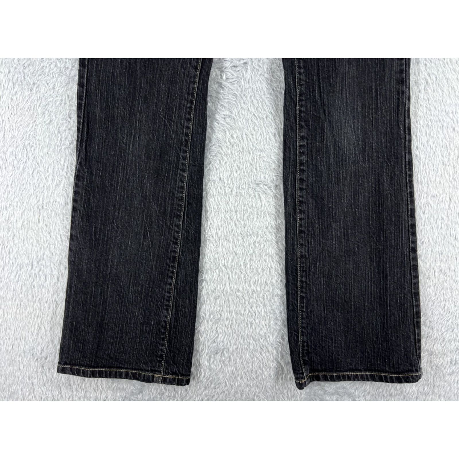 DKNY DKNY Pants Womens 2 Black Denim Jeans Flared Dark Wash Distressed Cotton 25x31 Zip Button Size 26" / US 2 / IT 38 - 2 Thumbnail
