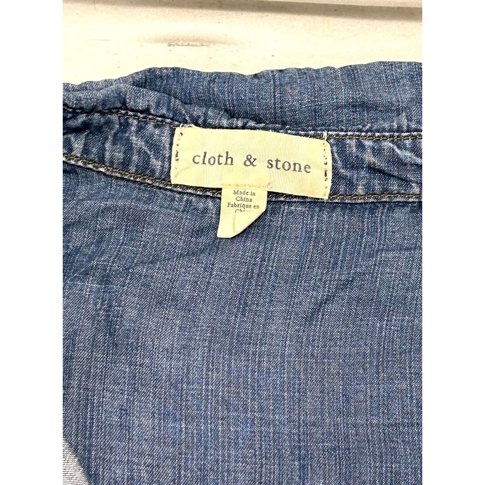 CLOT Cloth & Stone Womens Blue Chambray Button Down Dress Shirt Dress M Size M / US 6-8 / IT 42-44 - 3 Thumbnail