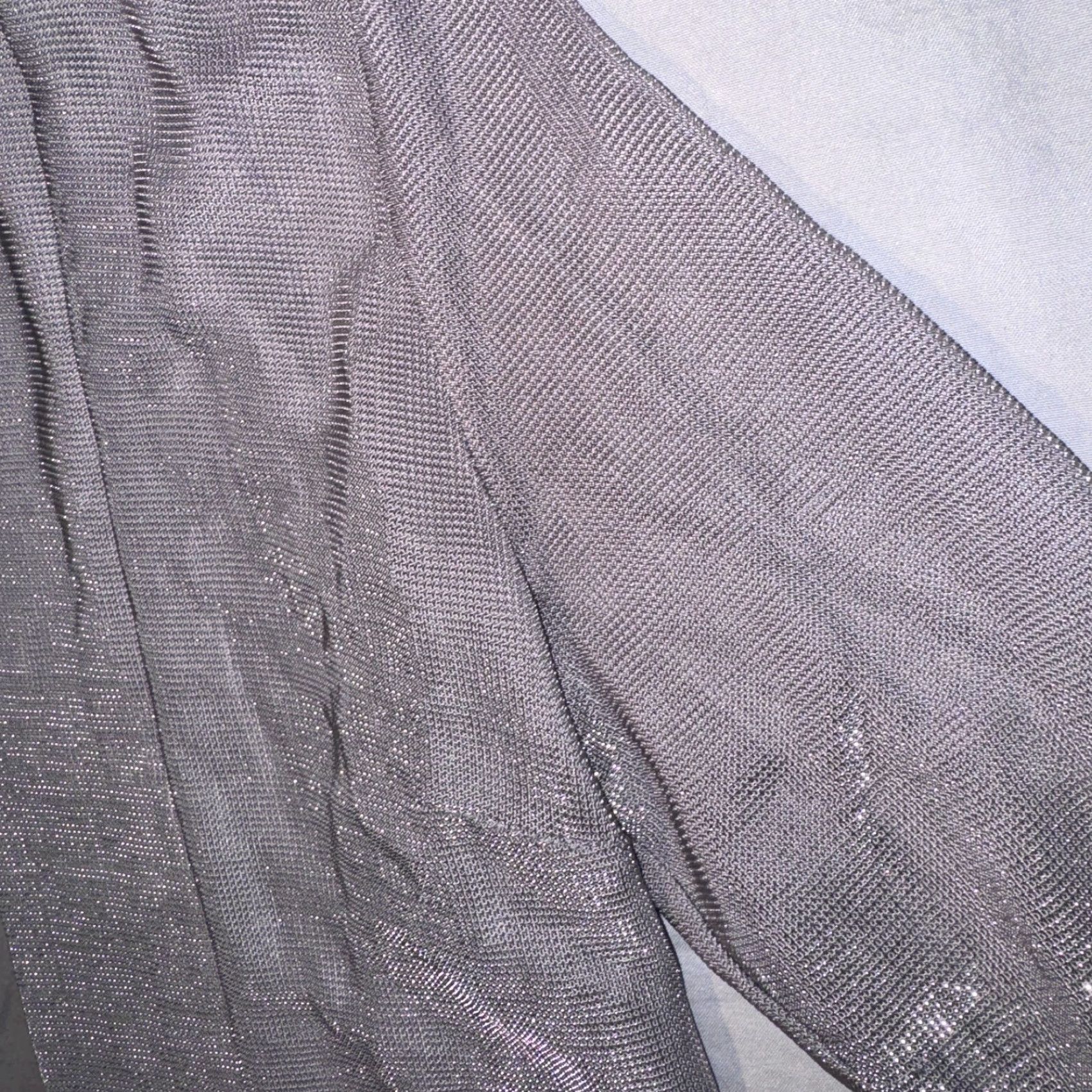 H&M H&M Shirt - Silver Shimmer 3/4 Sleeve Open Front Cardigan Top S - Casual Women - Solid Logo Pattern - All Seasons - Shoulder Pads Size S / US 4 / IT 40 - 3 Thumbnail