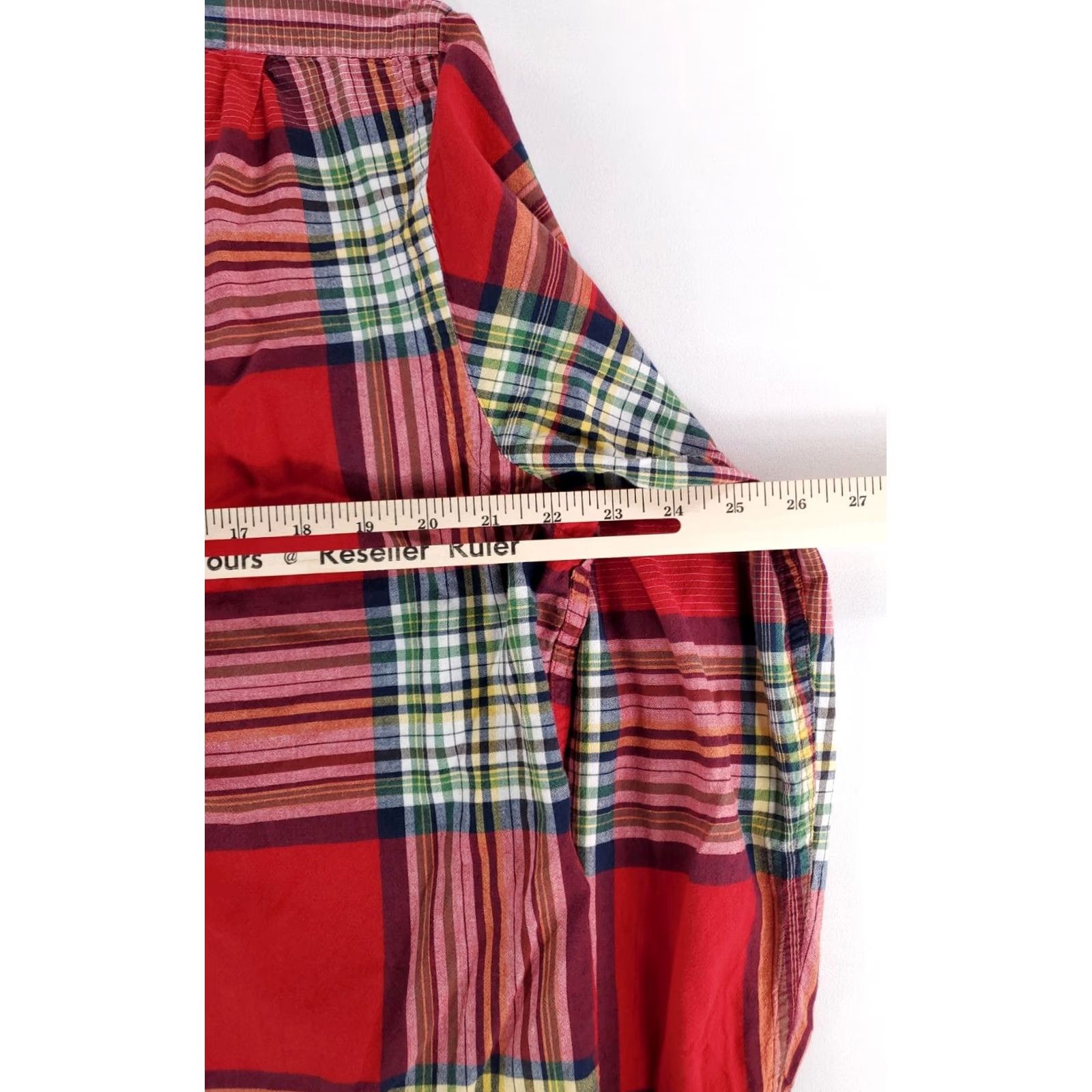 Polo Ralph Lauren Polo Ralph Lauren Shirt Button-Up Plaid Epaulettes Red Long Sleeve Mens XL Size US XL / EU 56 / 4 - 4 Thumbnail