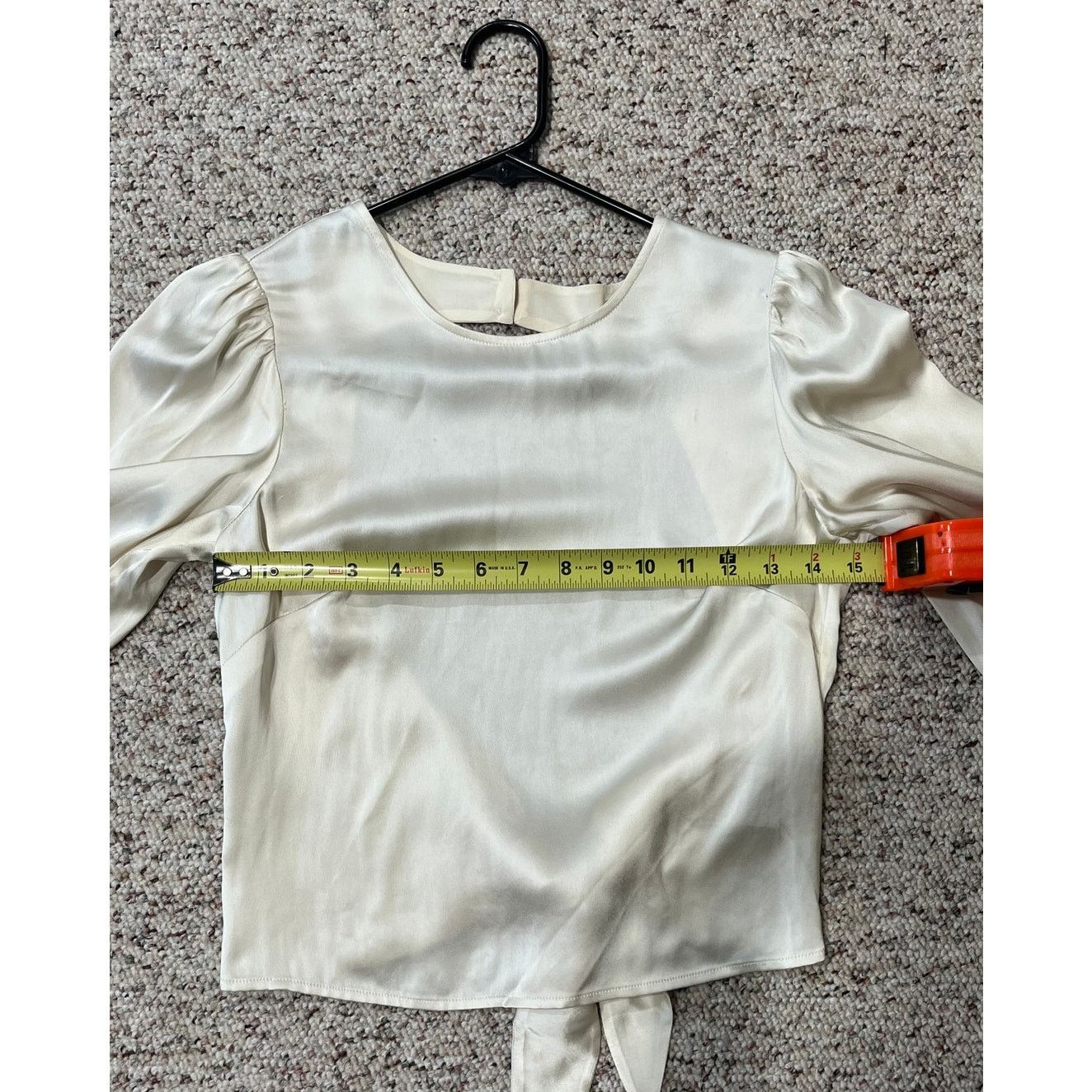 & Other Stories & Other Stories Cream Satin Blouse Cutout Back Tie Size 0 Size XS / US 0-2 / IT 36-38 - 10 Thumbnail