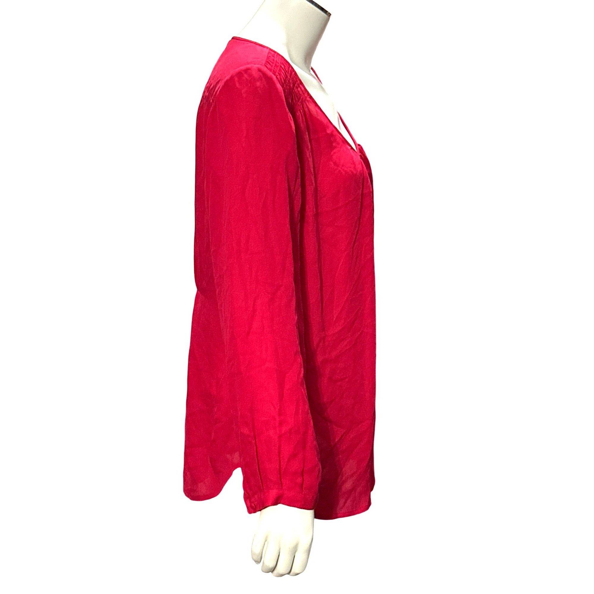 Joie Joie Red Avanti Blouse 100 Percent Silk Long Sleeve Scoop Ne Size M / US 6-8 / IT 42-44 - 6 Thumbnail