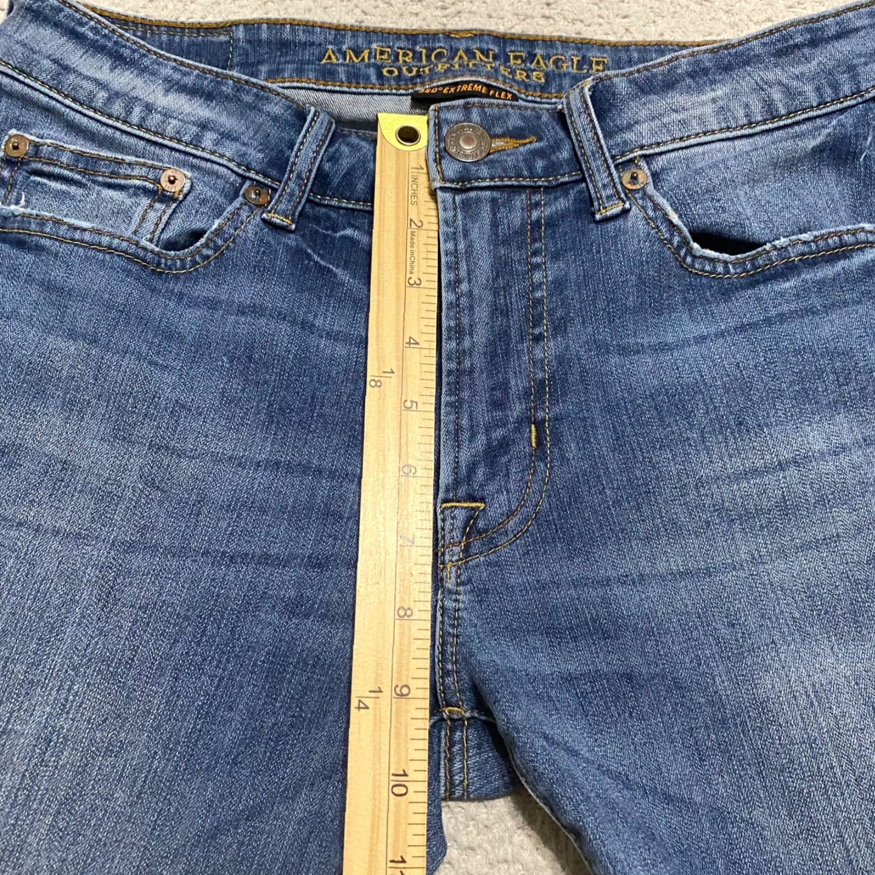 American Eagle Outfitters American Eagle Outfitters Jeans 29x32 Blue Denim Medium Wash Slim Straight Low Rise Men 5-Pocket Design Size US 29 - 7 Thumbnail