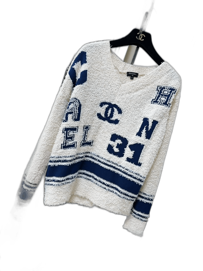 Chanel Chanel Cruise Logo Fringe V-Neck Knit Top Size M / US 6-8 / IT 42-44 - 1 Thumbnail
