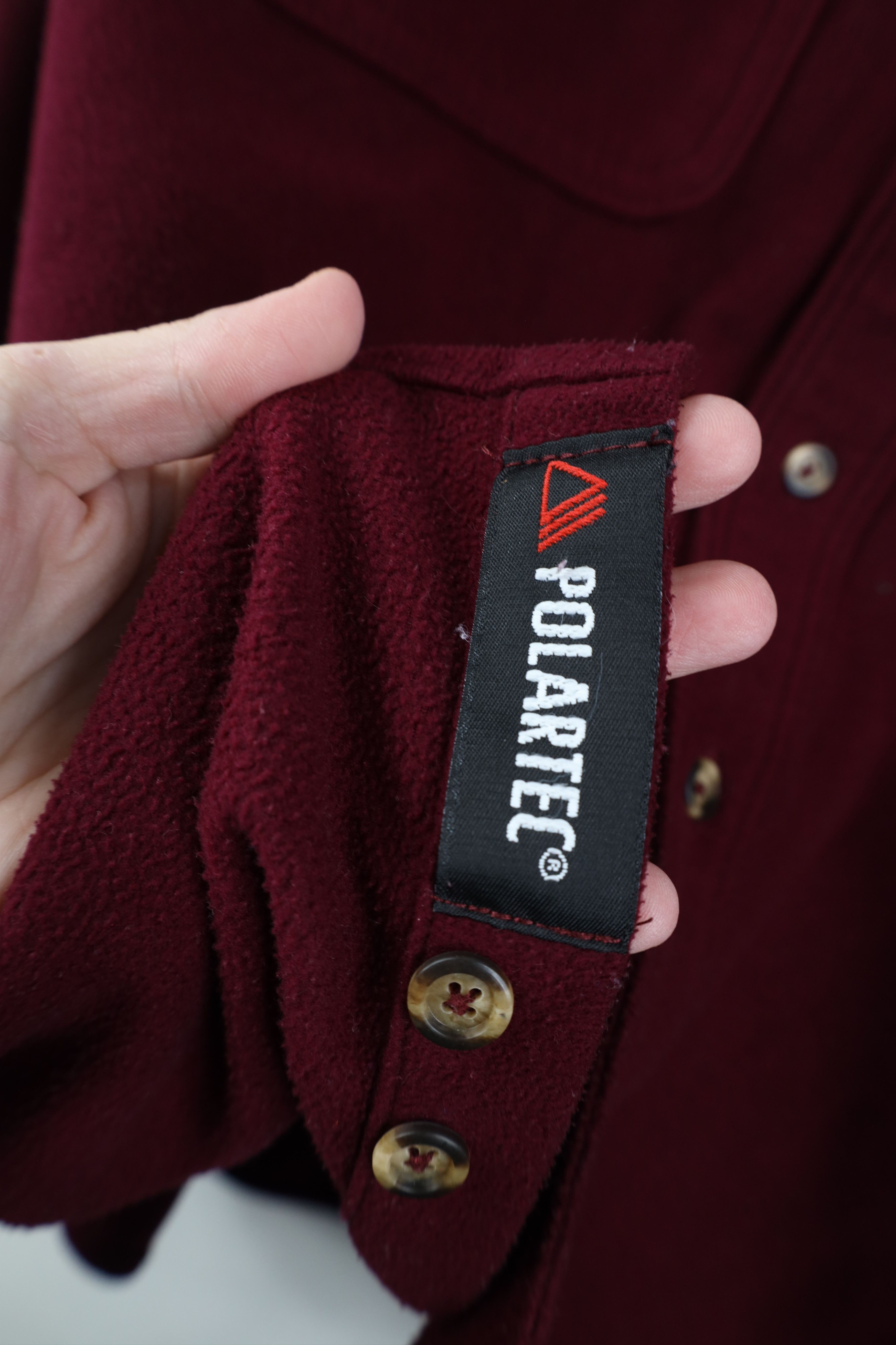 Cabelas Vintage 90s Cabelas Pocket Fleece Button Shirt Burgundy Size US XL / EU 56 / 4 - 7 Thumbnail