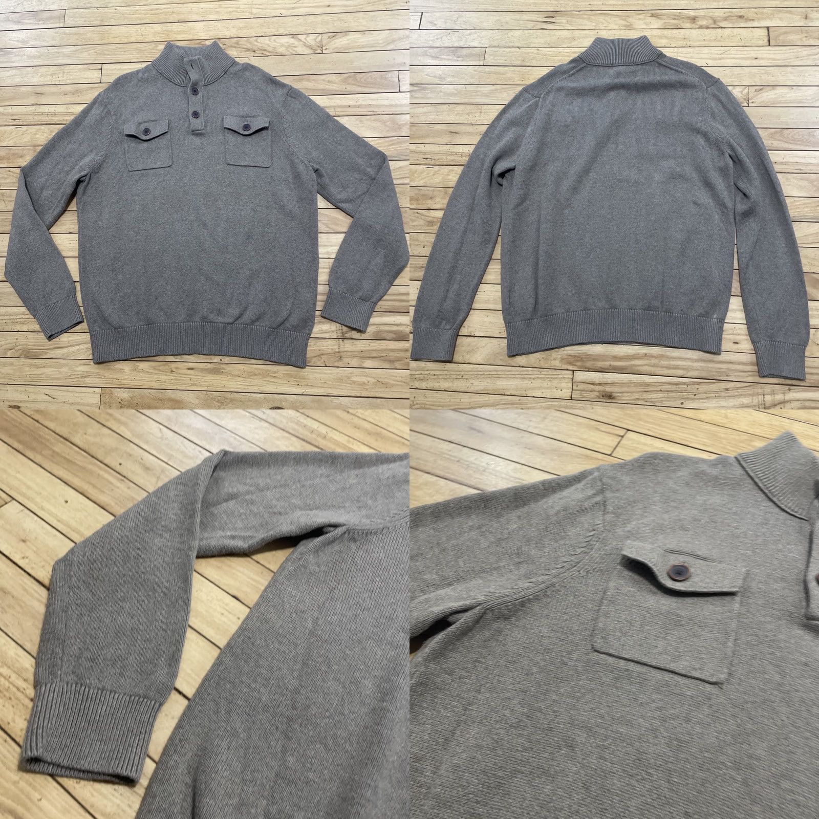 Banana Republic Banana Republic Sweater Men XL Military Henley Gray Brown Chunky-Knit Pullover Shirt Casual Size US XL / EU 56 / 4 - 9 Thumbnail