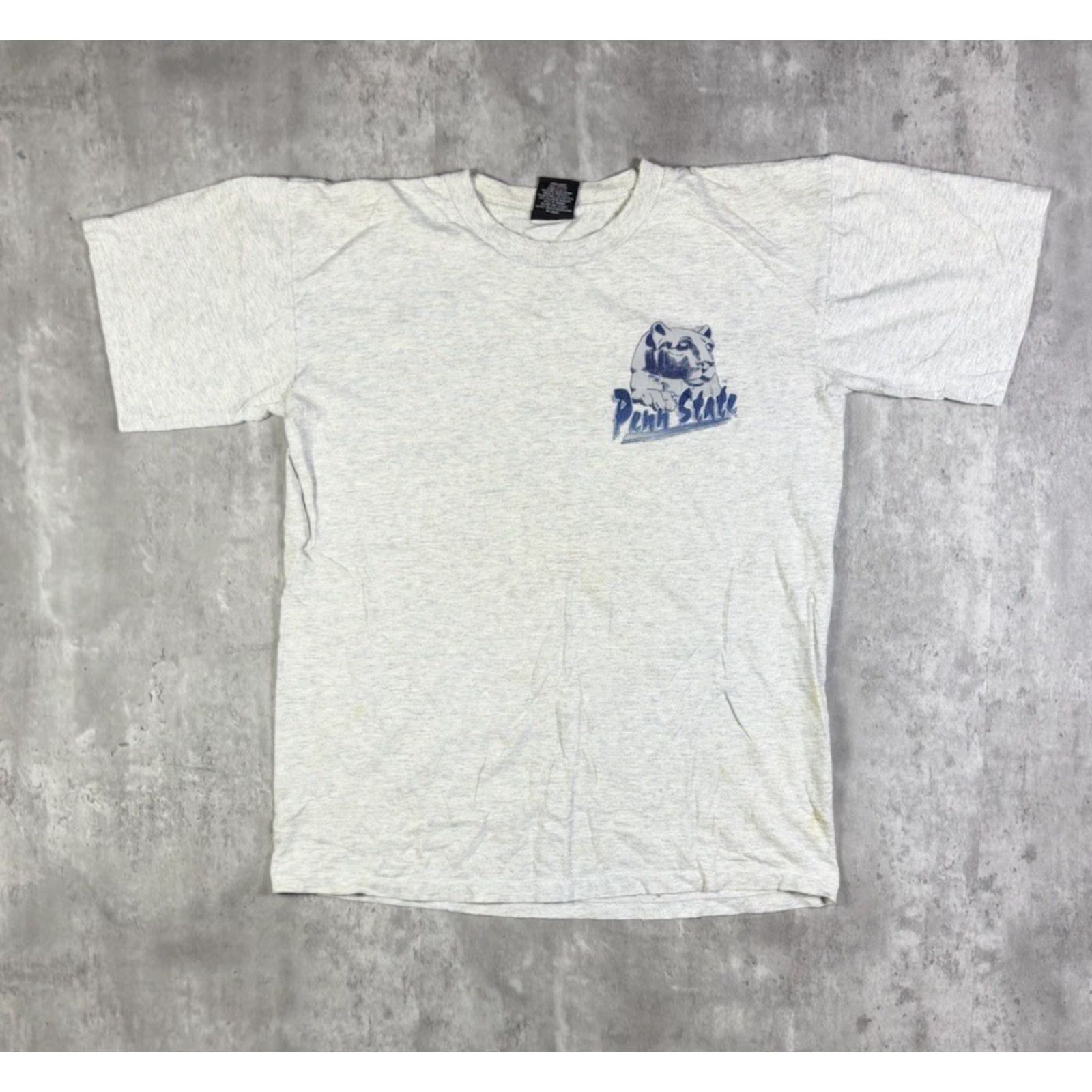 Penn VINTAGE Penn State University 90s Double Sided T Shirt Grey M Men Signal Size US M / EU 48-50 / 2 - 2 Thumbnail