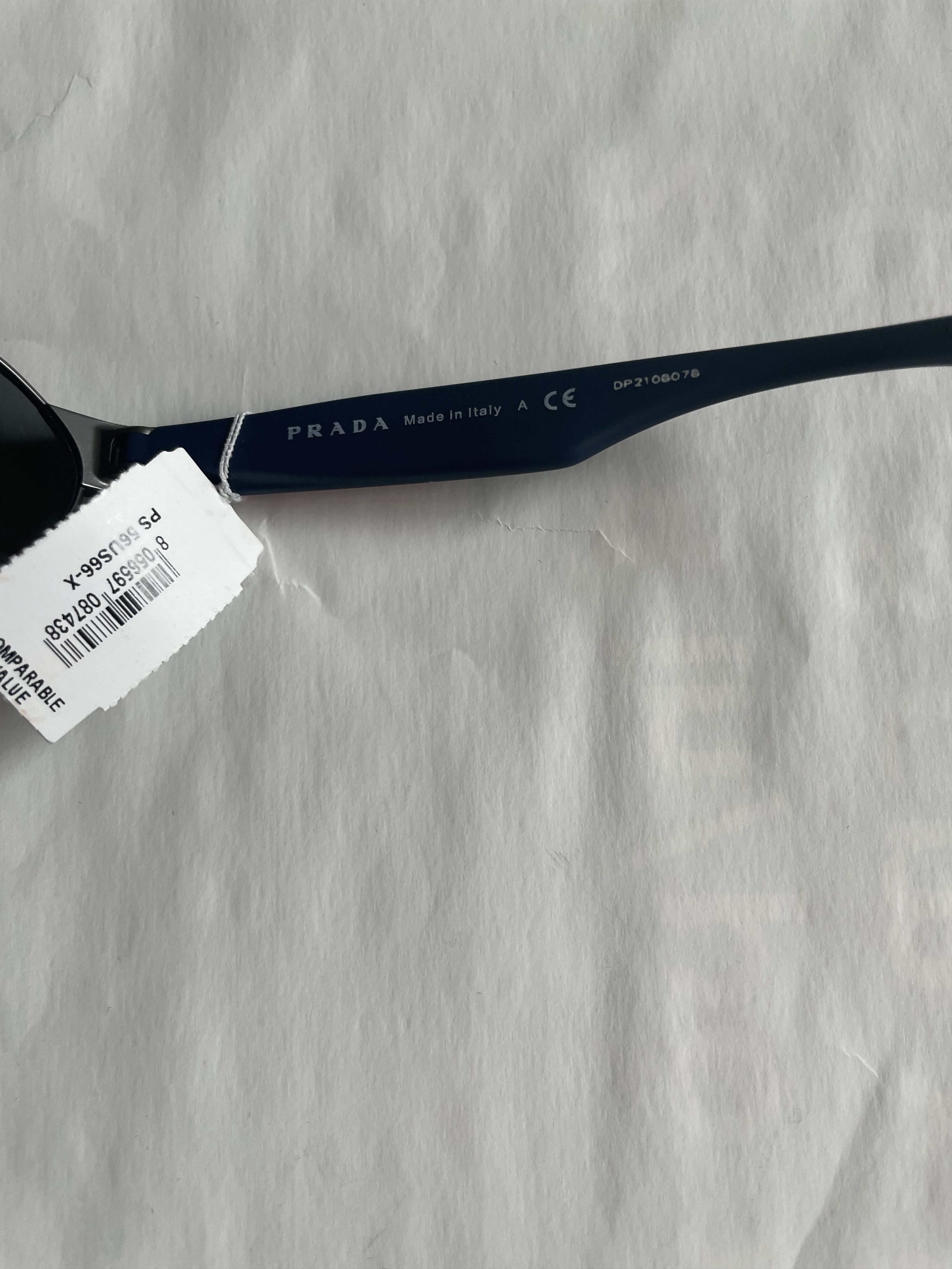Prada Prada SPS 56U DG1-387 Gunmetal/Blue Lens Mirrored Sunglasses Size ONE SIZE - 10 Thumbnail