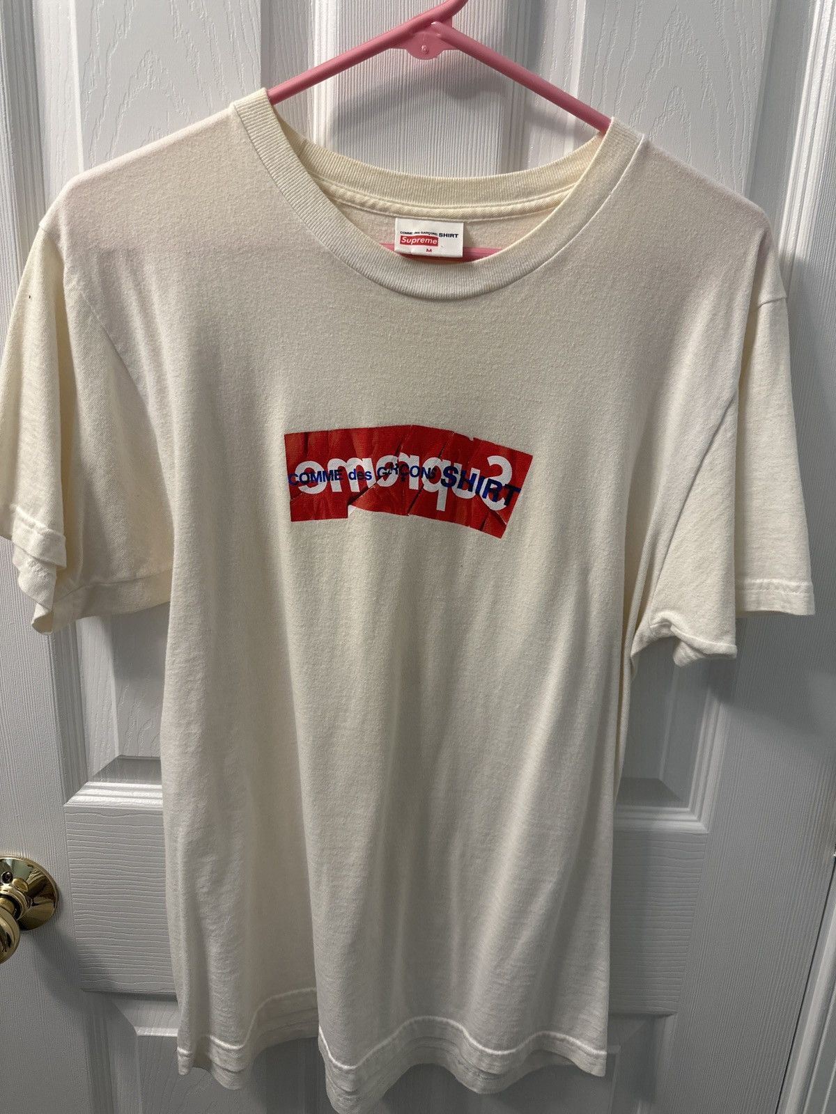 Comme des Garcons Supreme x Comme Des Garçons Box Logo White Tee Size US M / EU 48-50 / 2 - 1 Thumbnail