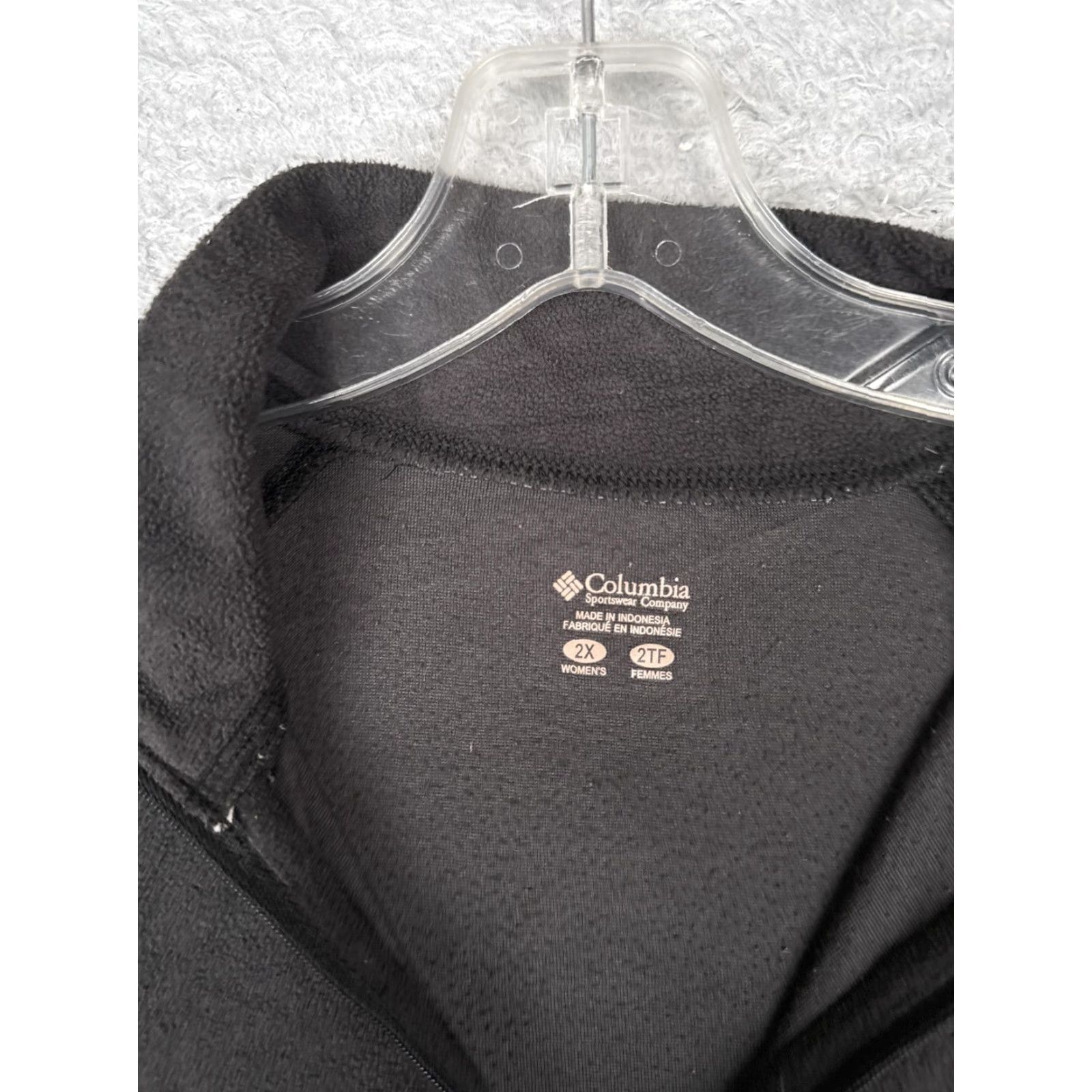 Vintage Columbia Womens Pullover Shirt 2X Black Fleece Quarter Zip Mock Neck Raglan Sleeve Outdoor Hiking Walking Regular Size XXL / US 16-18 / IT 52-54 - 6 Thumbnail