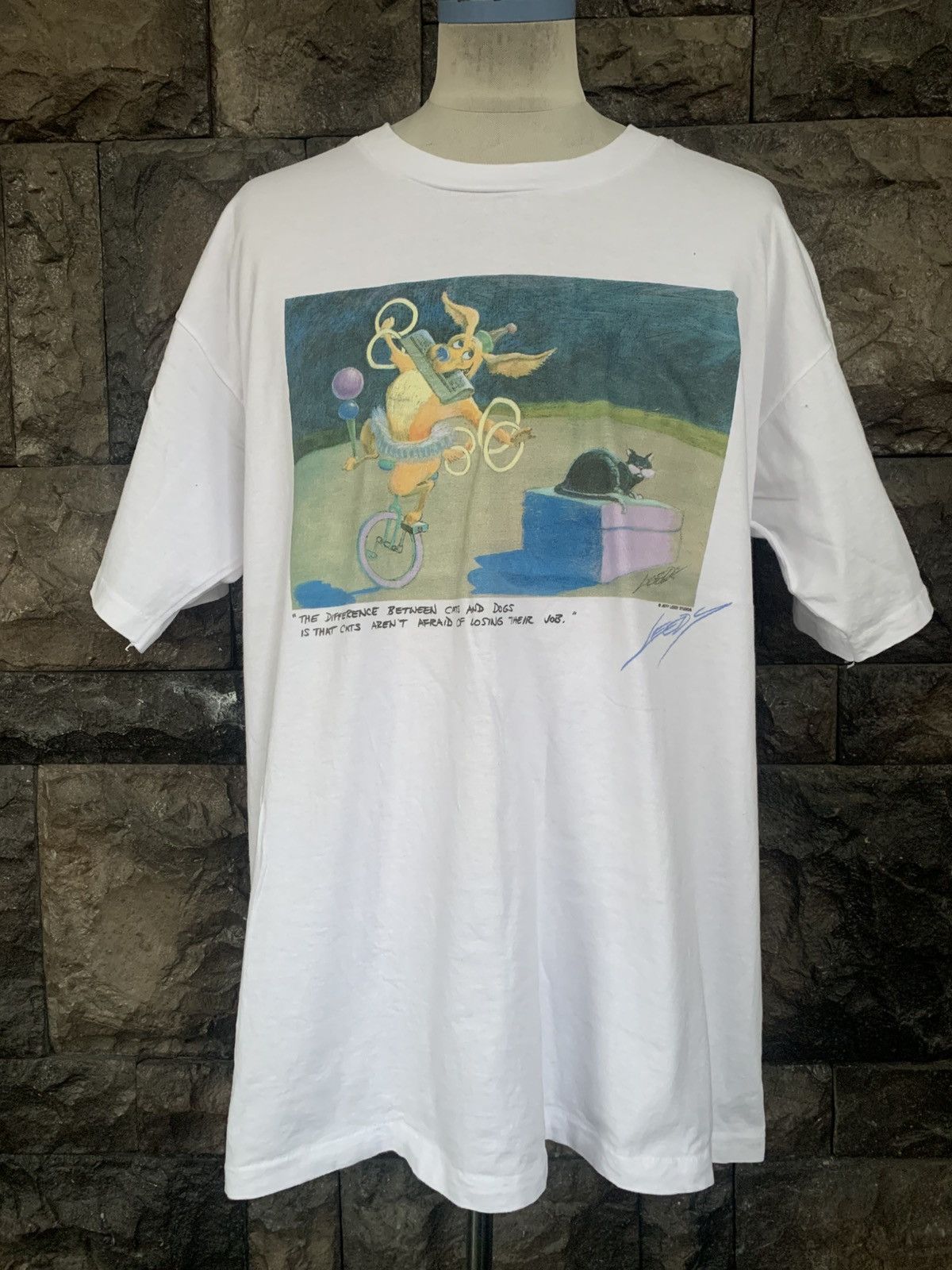 Vintage Vintage 90s Jeff Leedy Studios Graphics Art T shirt Size US XL / EU 56 / 4 - 1 Thumbnail