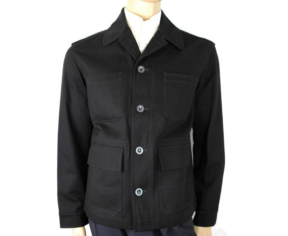 Men's Black Canvas Mohawk Face Paint Jacket (46 EU / 36 US)