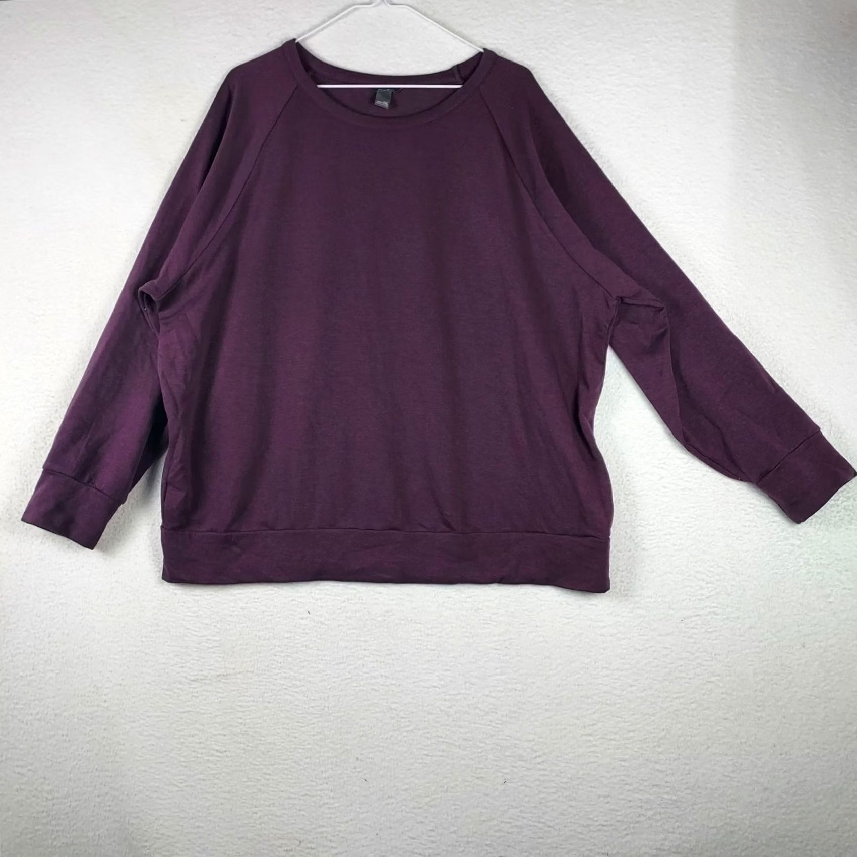 Eddie Bauer Eddie Bauer Womens XXL Pullover Sweatshirt Raglan Sleeve Purple Solid Cozy Stretch Top Winter Fall Spring Casual Activewear Mens Women Girls Boys Size XXL / US 16-18 / IT 52-54 - 2 Thumbnail