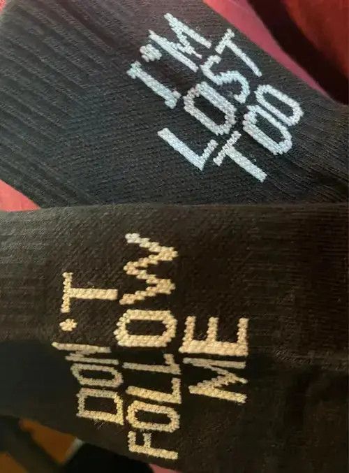 Other Men Funny Harajuku Humor Word Printed Socks Size ONE SIZE - 3 Thumbnail