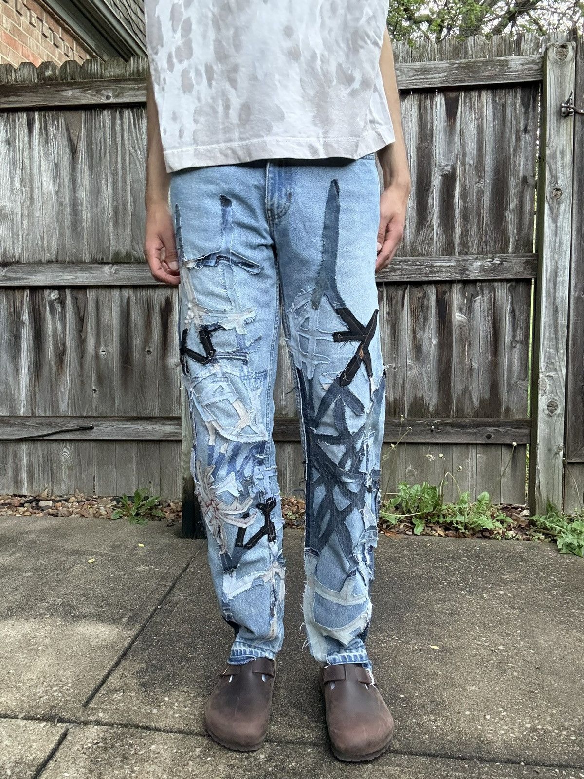 Bdg Custom Rework Distressed Spider Web Straight Fit Size US 28 / EU 44 - 1 Thumbnail