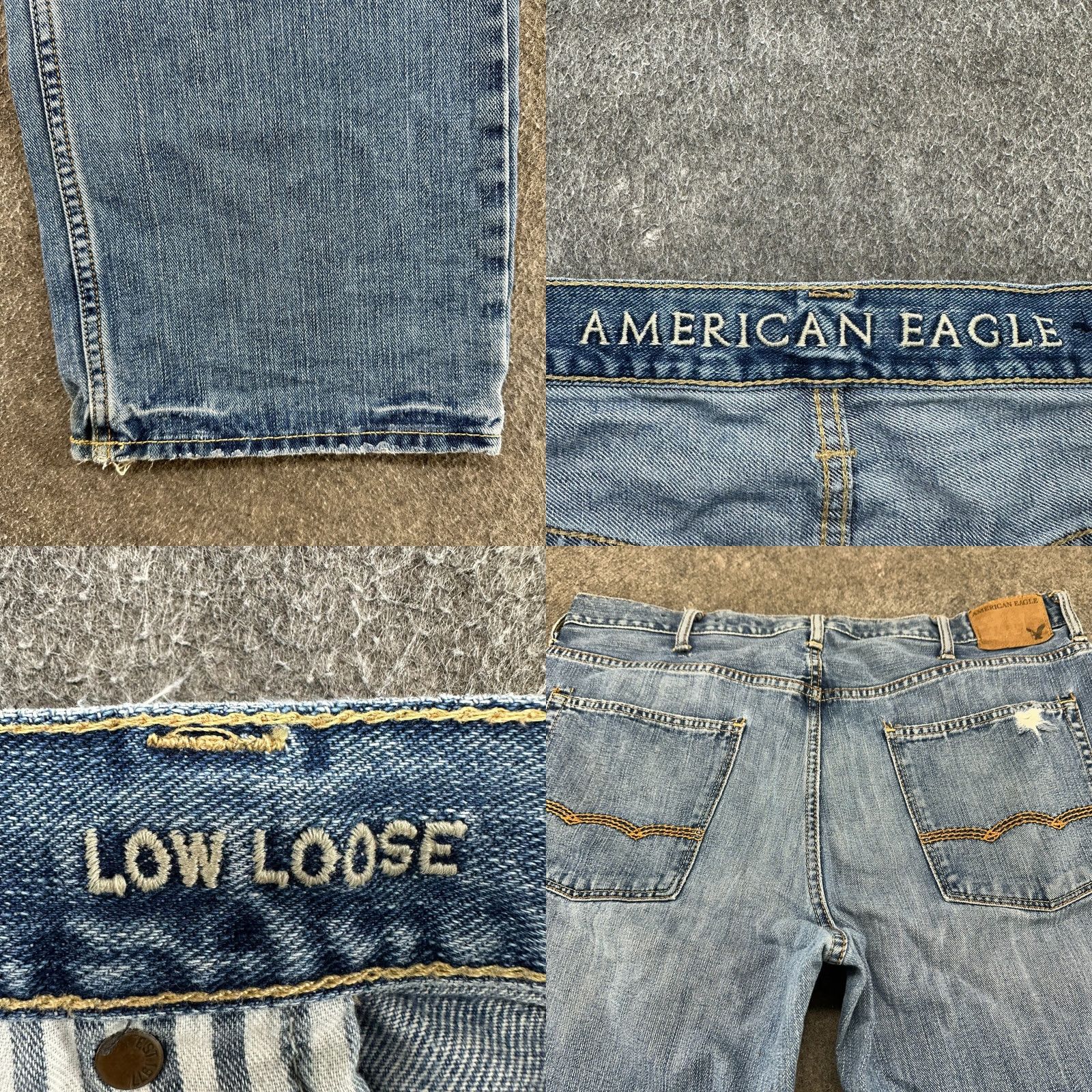 American Eagle Outfitters American Eagle Jeans Mens 38x32 Blue Relaxed Straight Distressed 5-Pocket Denim Jeans Mens Blue Distressed Retro Vintage? Size US 38 / EU 54 - 9 Thumbnail