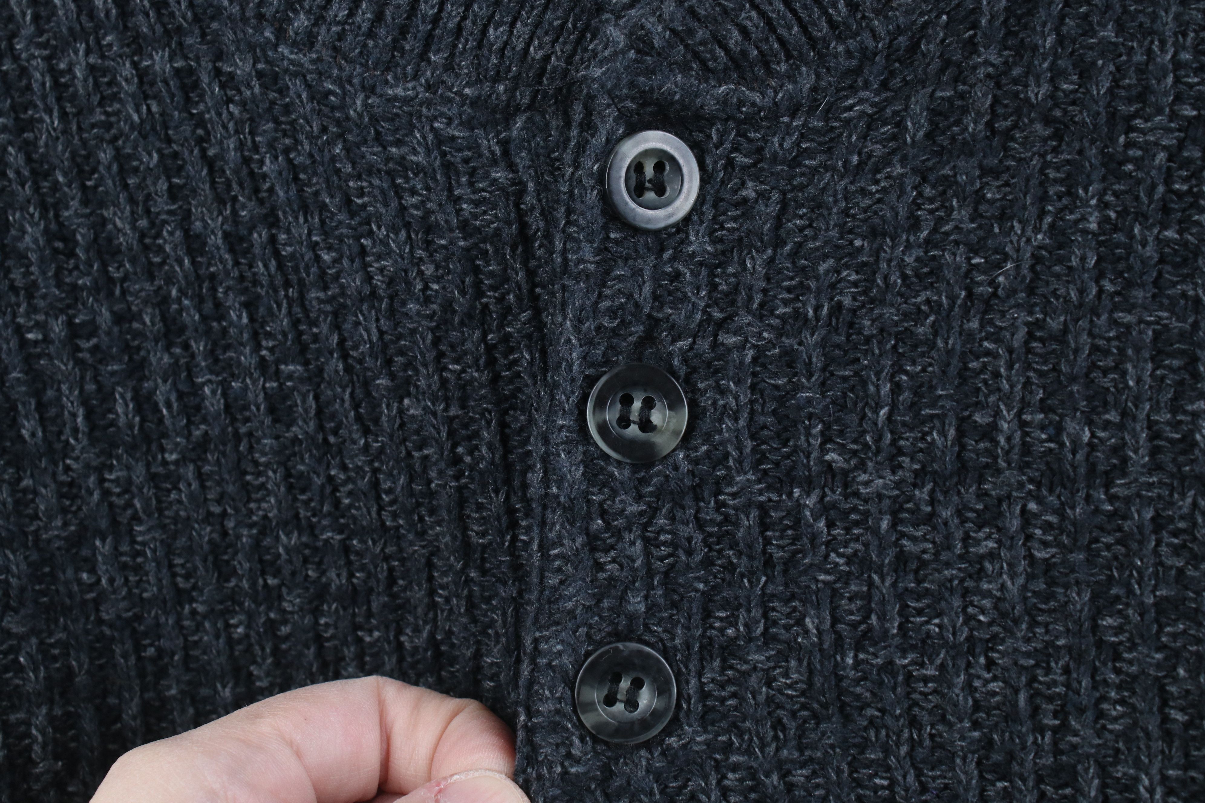 Vintage Vintage 90s Streetwear Knit Henley Sweater Bluish Gray Size US M / EU 48-50 / 2 - 4 Thumbnail