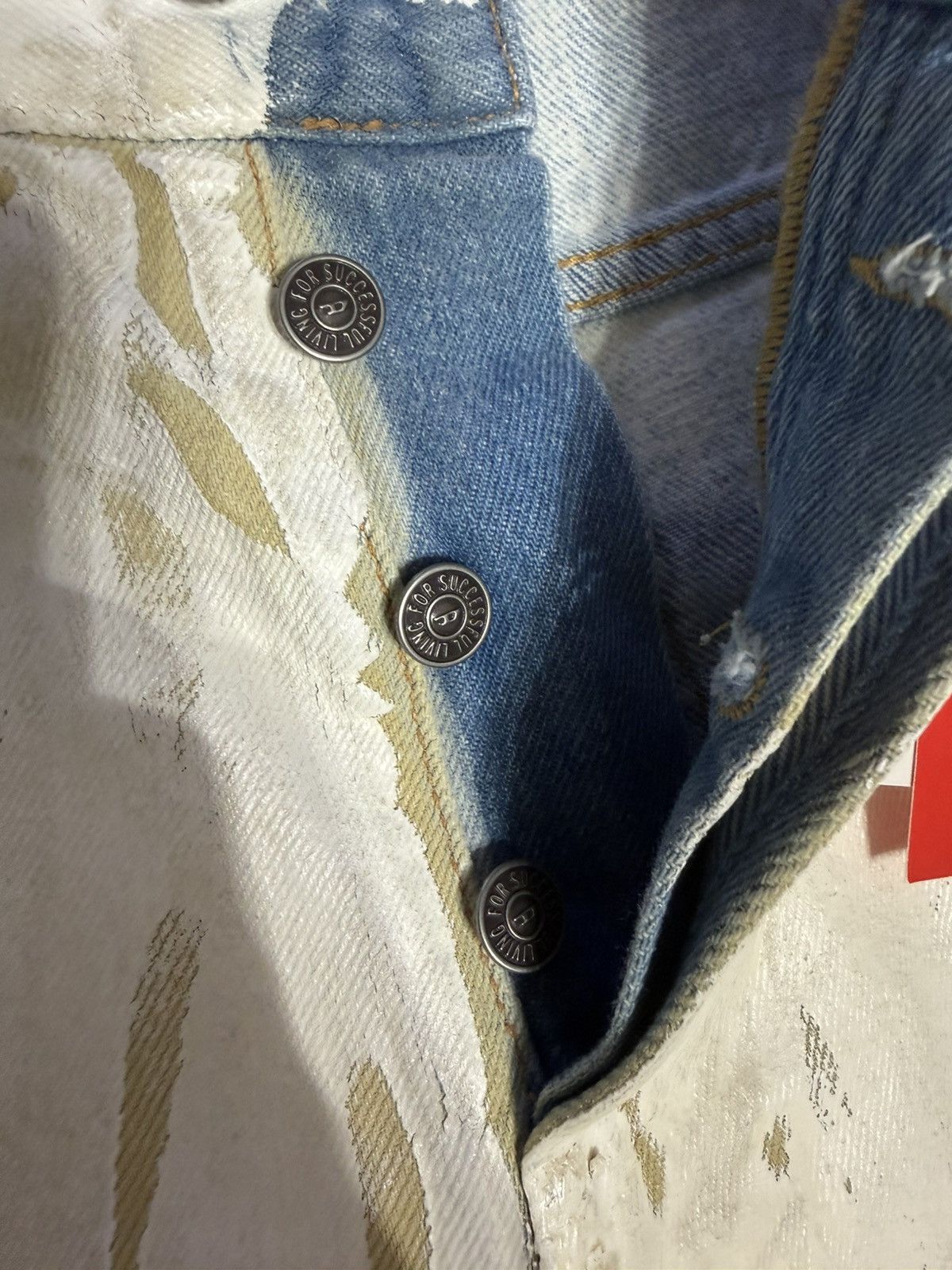 Diesel Diesel 1995 Distressed Straight Leg Painted Jeans Size US 34 / EU 50 - 11 Thumbnail