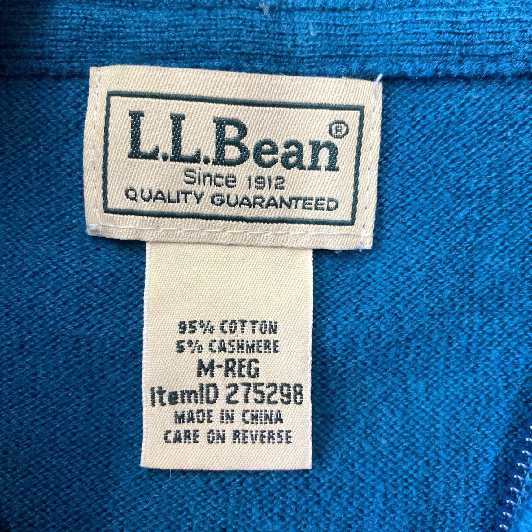 Vintage LL Bean Men’s Large Blue 1/4 Zip Pullover Cashmere Blend Sweater Regular Size M Pullover Zipper Winter Casual Preppy Shirt Size US M / EU 48-50 / 2 - 3 Thumbnail