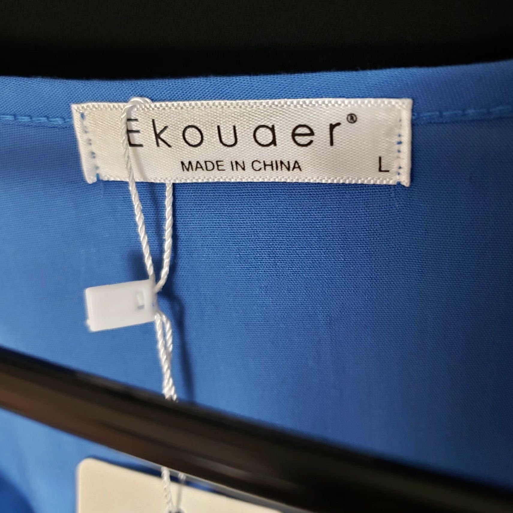 Vintage Ekouaer Womens Tunic L Solid Blue 3/4 Sleeve Rayon Scoop Neck Blouse Womens Size L / US 10 / IT 46 - 5 Thumbnail