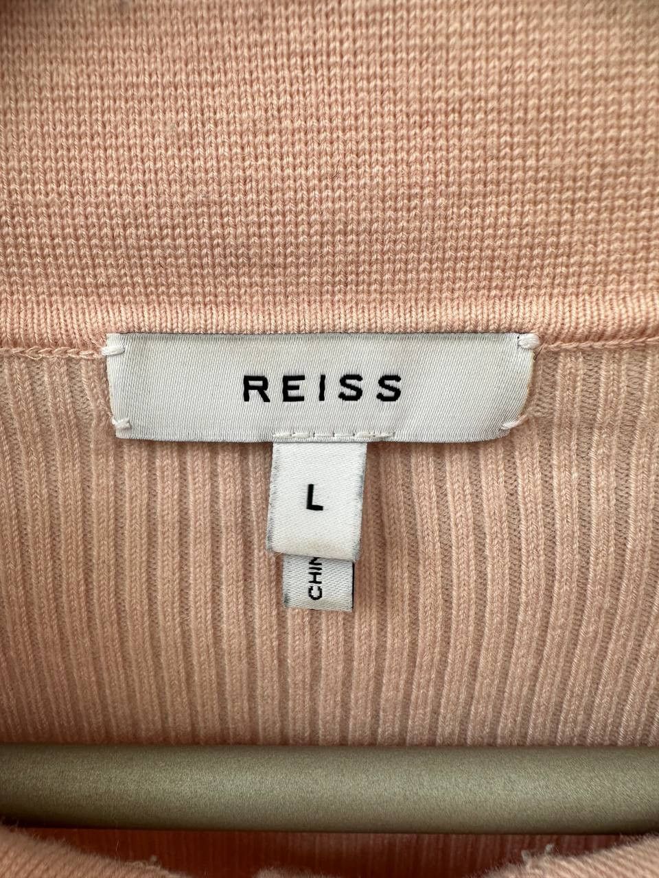 Reiss Reiss Sienna Ribbed Space Wool Polo Shirt in Blush Sweater Size L / US 10 / IT 46 - 12 Thumbnail
