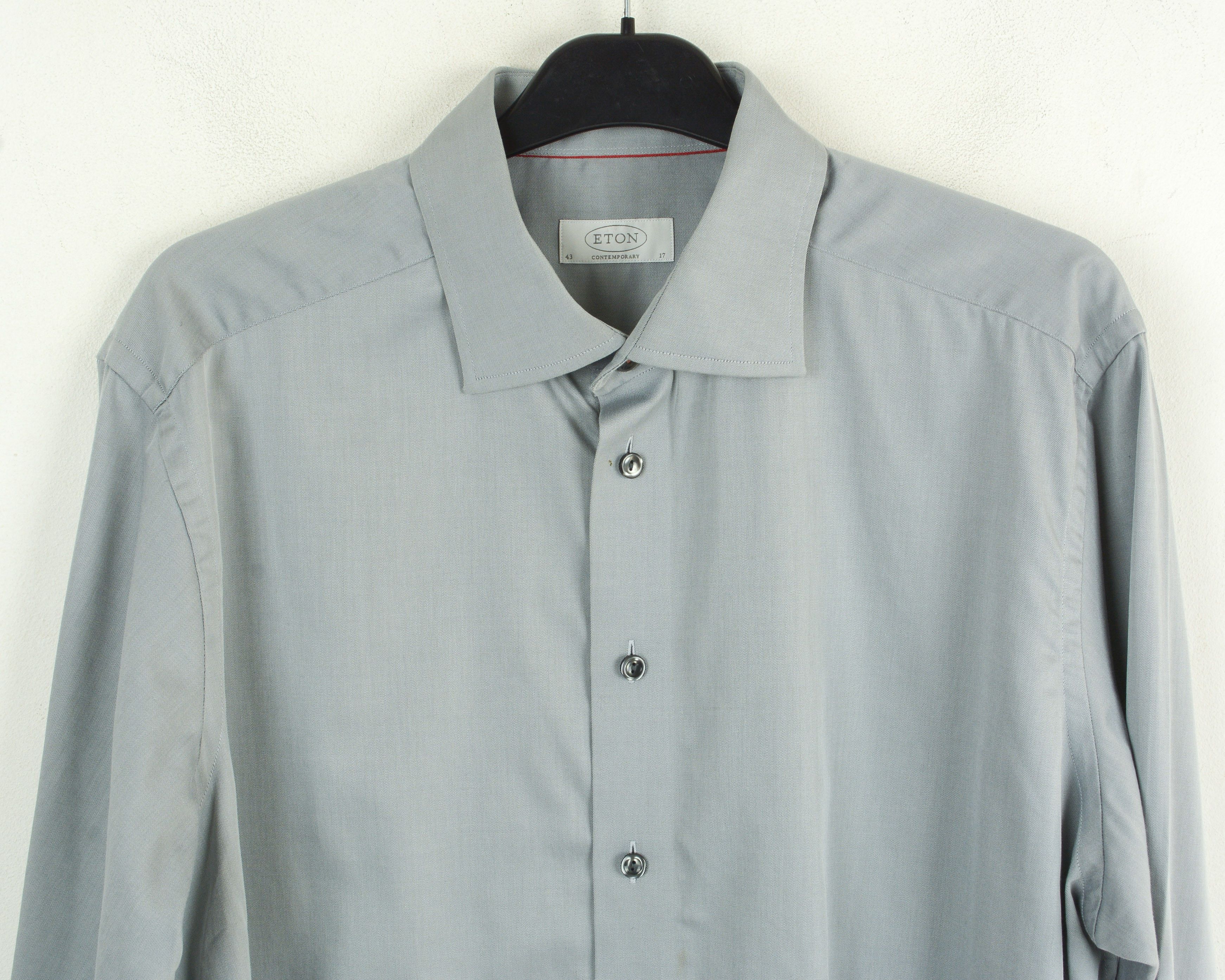 Eton Formal 17 Size 43 Shirt Button Formal Contemporary Fit Top Size 42R - 2 Thumbnail