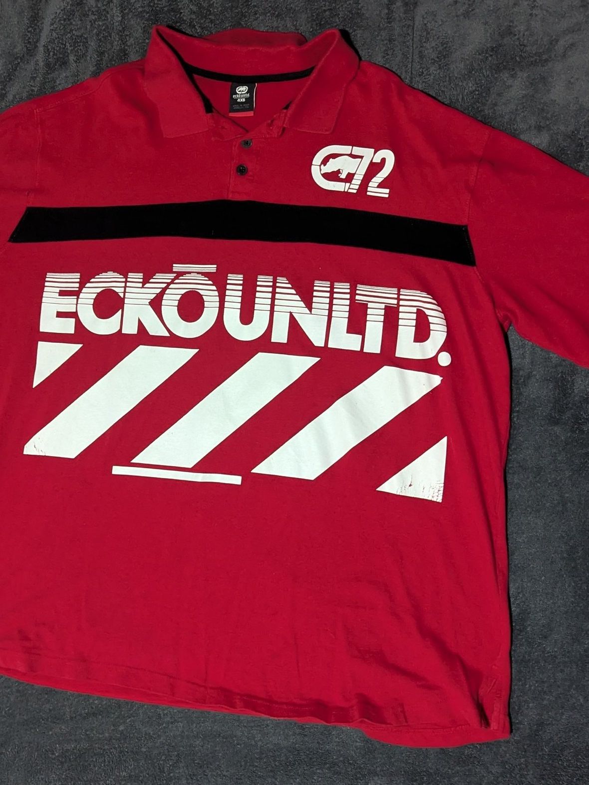 Ecko Unltd. × Polo Ralph Lauren × True Religion ECKO UNTLD VINTAGE RED AND WHITE POLO Size US XXL / EU 58 / 5 - 1 Thumbnail