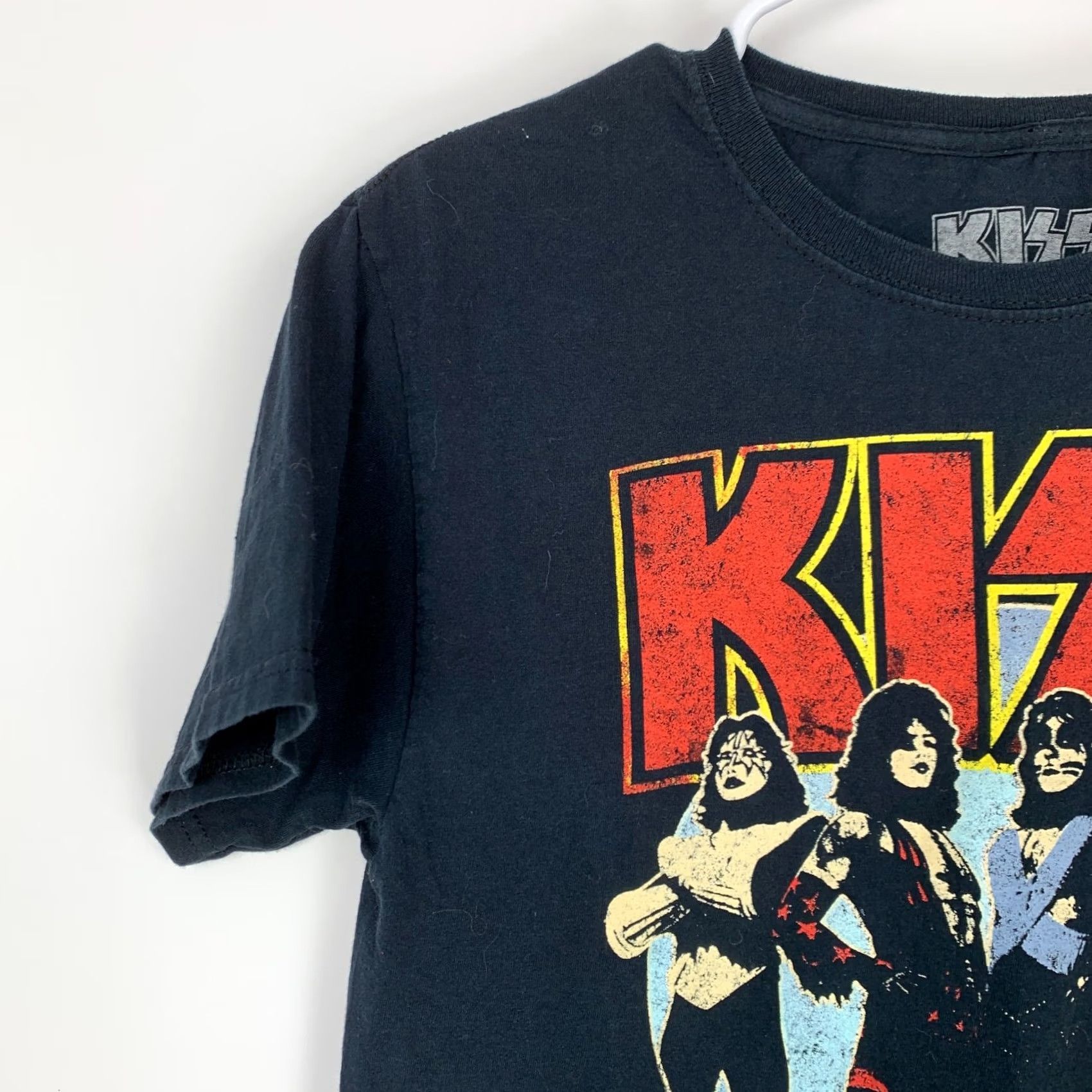 Vintage KISS Screenprint World Tour '77 Band Black Tee T-Shirt Womens Small Shirt Womens Small Black Size S / US 4 / IT 40 - 2 Thumbnail
