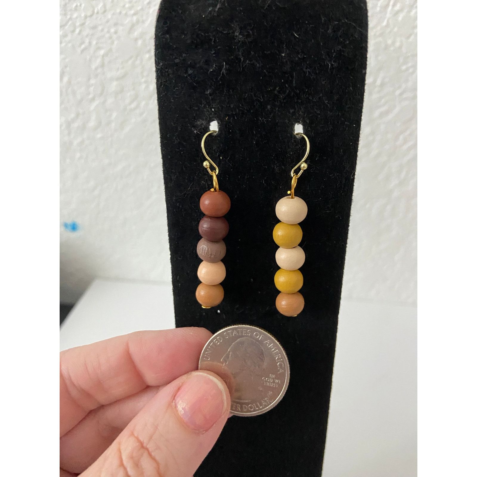 Handmade Colorful, brown earrings Size ONE SIZE - 2 Thumbnail