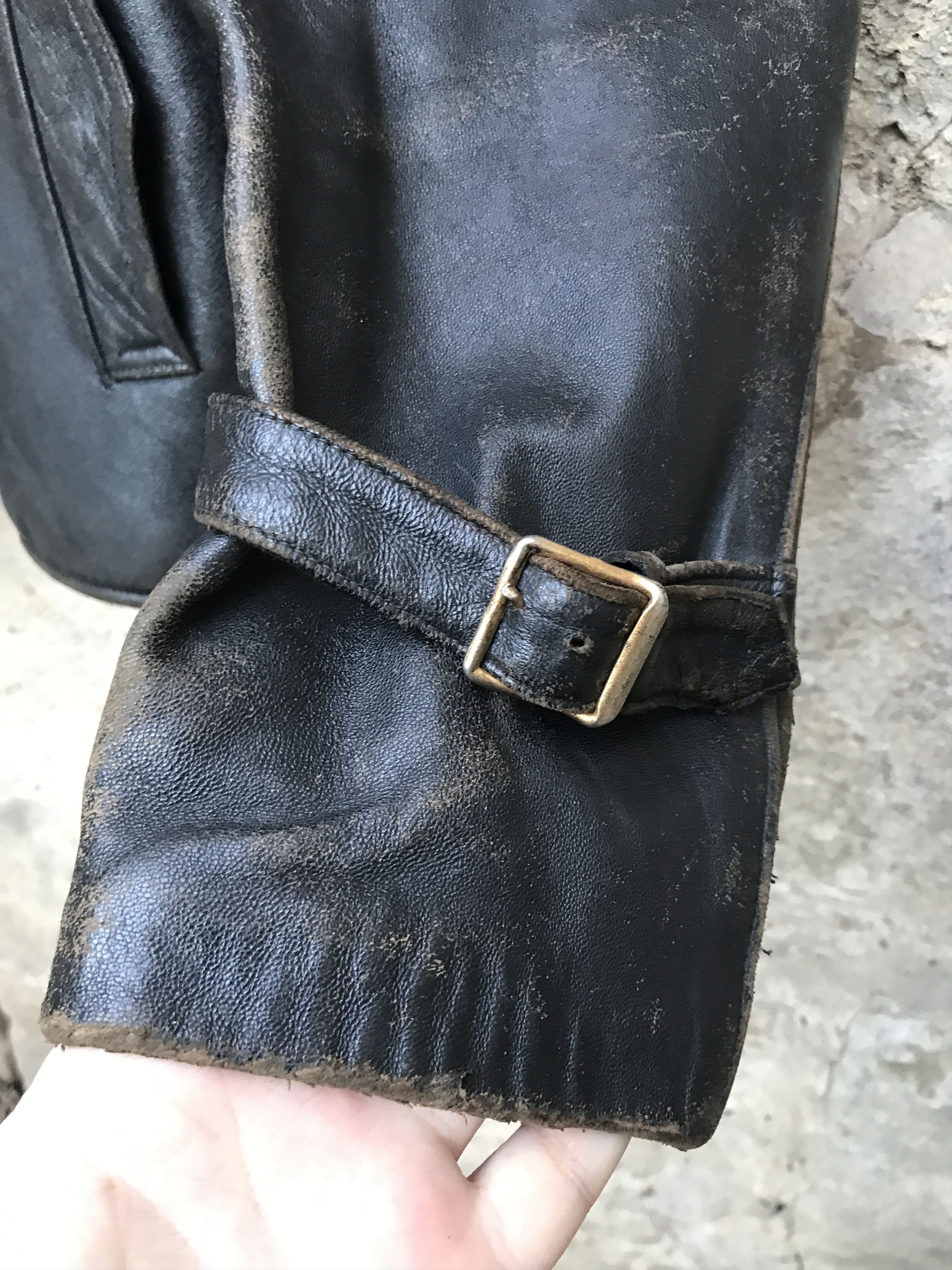 Vintage Rare Vintage 60s French Motorcycle Leather Biker Jacket Size US XL / EU 56 / 4 - 8 Thumbnail