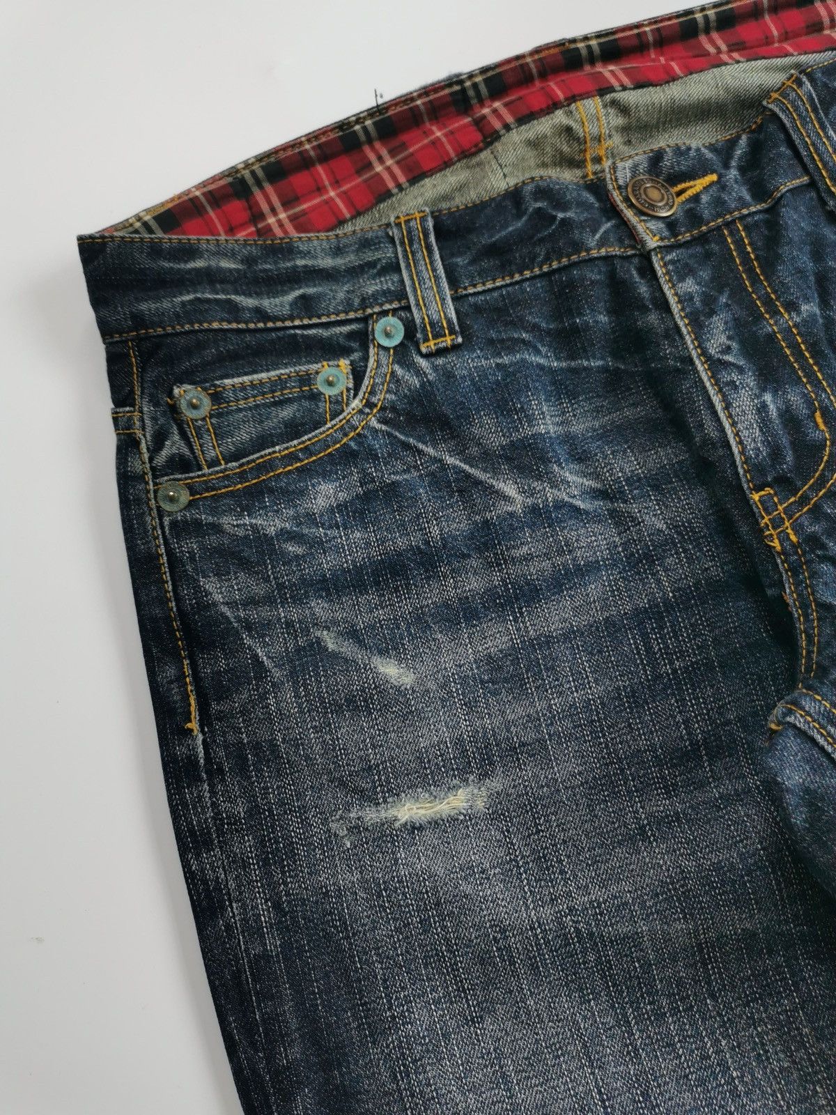 Japanese Brand Theoria Whiskers Distressed Jeans Size US 32 / EU 48 - 3 Thumbnail