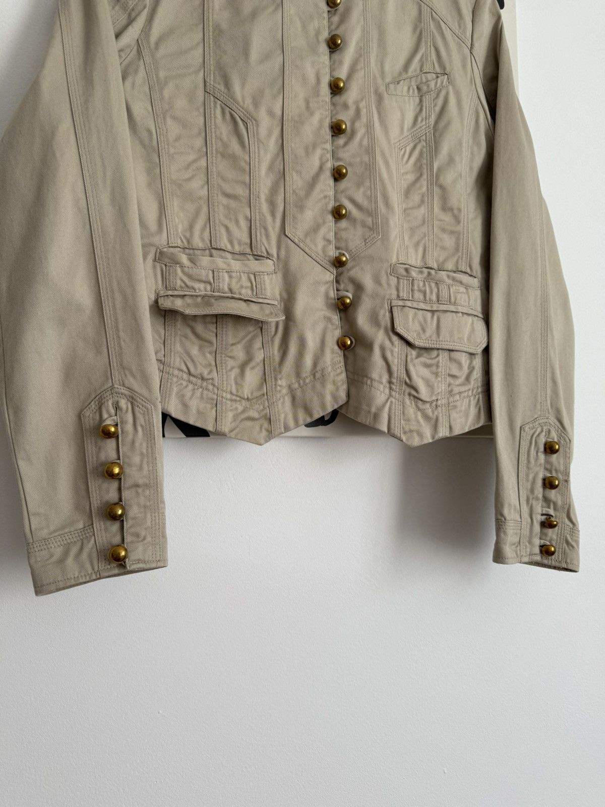 Ann Demeulemeester VNTG Textured Y2K Gold Button Napoleon Millitary Jacket Size M / US 6-8 / IT 42-44 - 5 Thumbnail