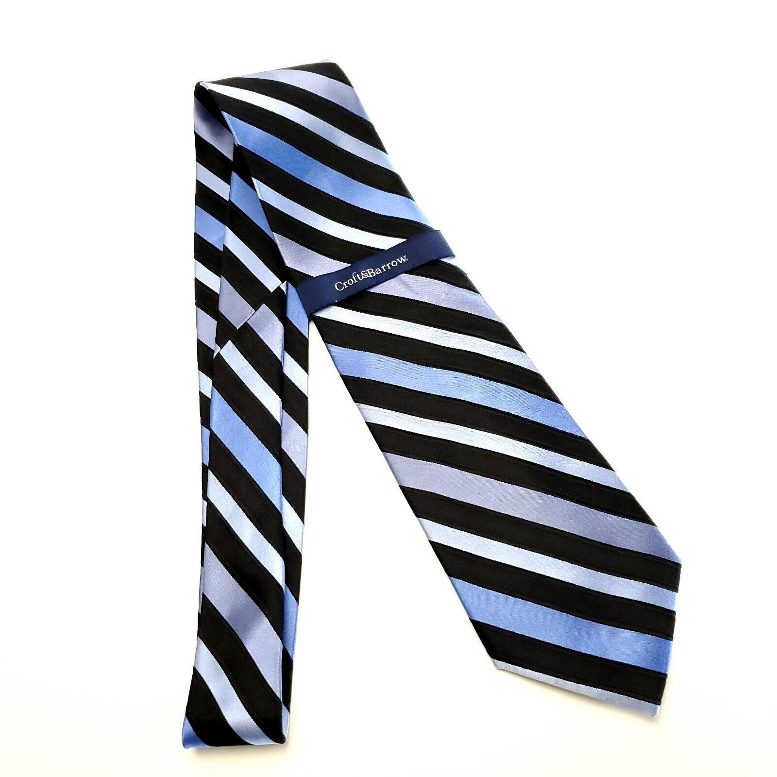 Croft & Barrow NEW Croft & Barrow Woven Blue Striped Silk Tie Size ONE SIZE - 6 Thumbnail