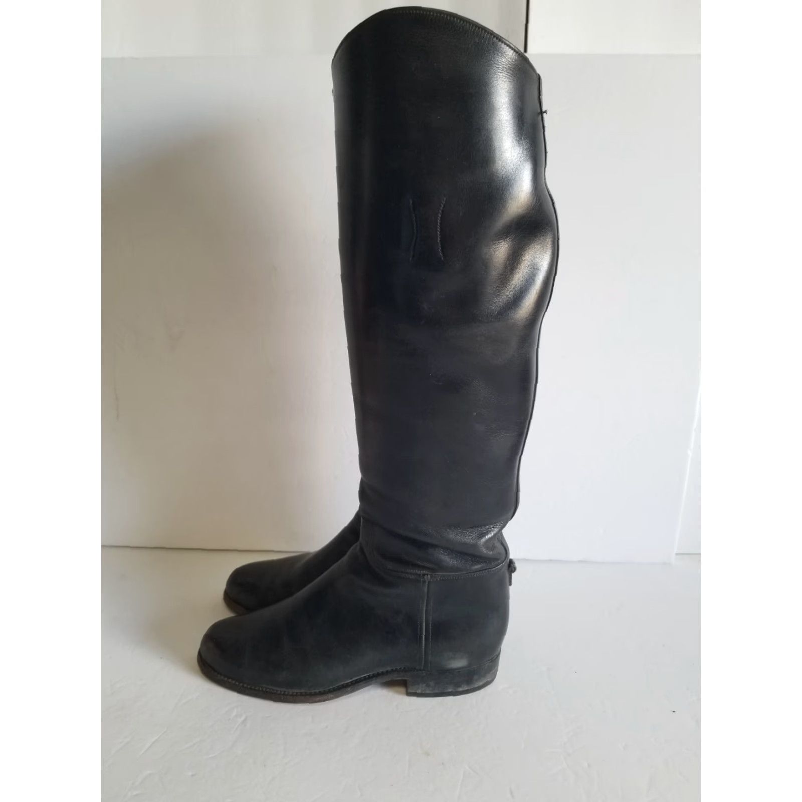 Vintage Dehner Women's Riding Boots Black Leather Equestrian Patrol Tall 8.5 9 8 9 Pic Size US 8.5 / IT 38.5 - 5 Thumbnail